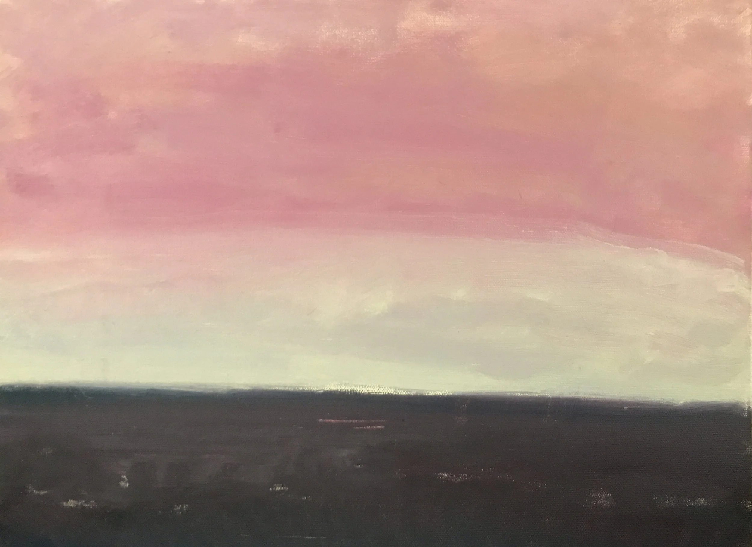 Evening Prayer Brunswick Heads, 19 June 2019, oil on canvas board, 29 X 22  cm