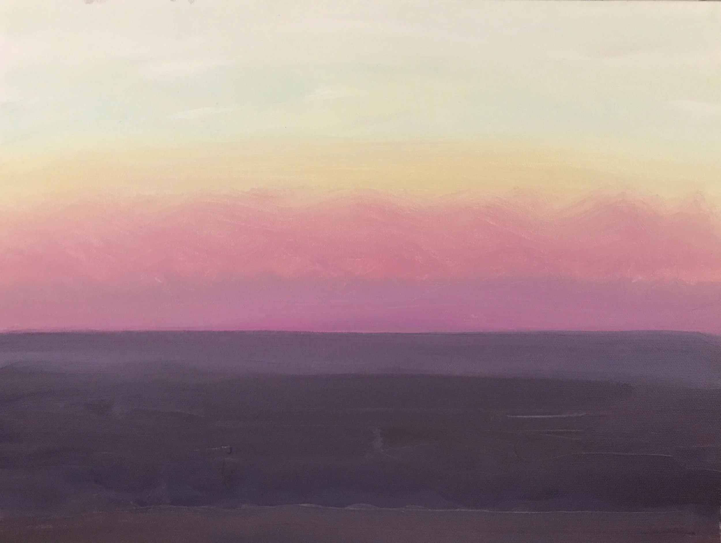 Evening Prayer Brunswick Heads, #2 19 June 2019, oil on canvas board, 29 X 22  cm