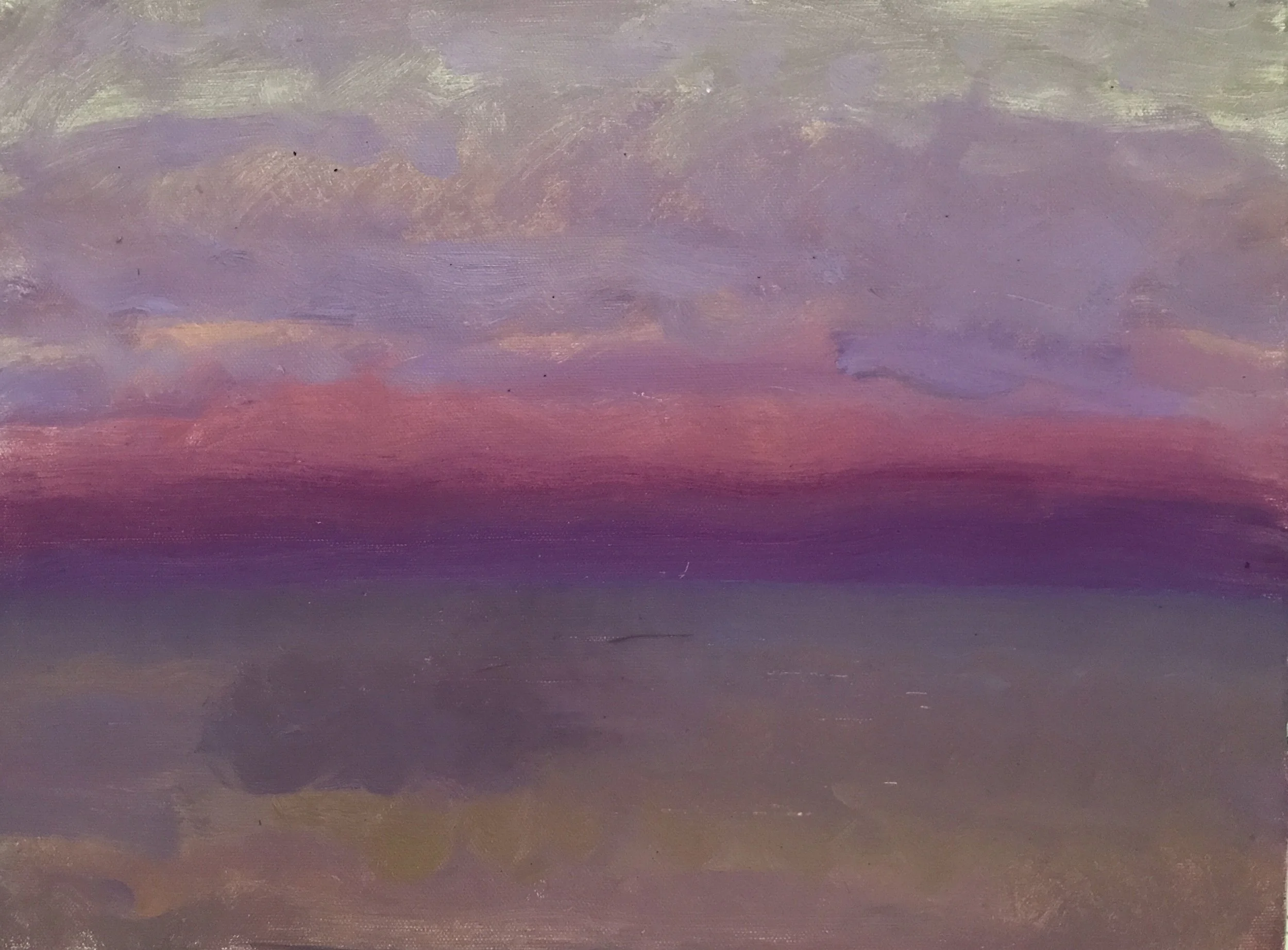 Evening Prayer Brunswick Heads, 14  June 2019, oil on canvas board, 29 X 22  cm
