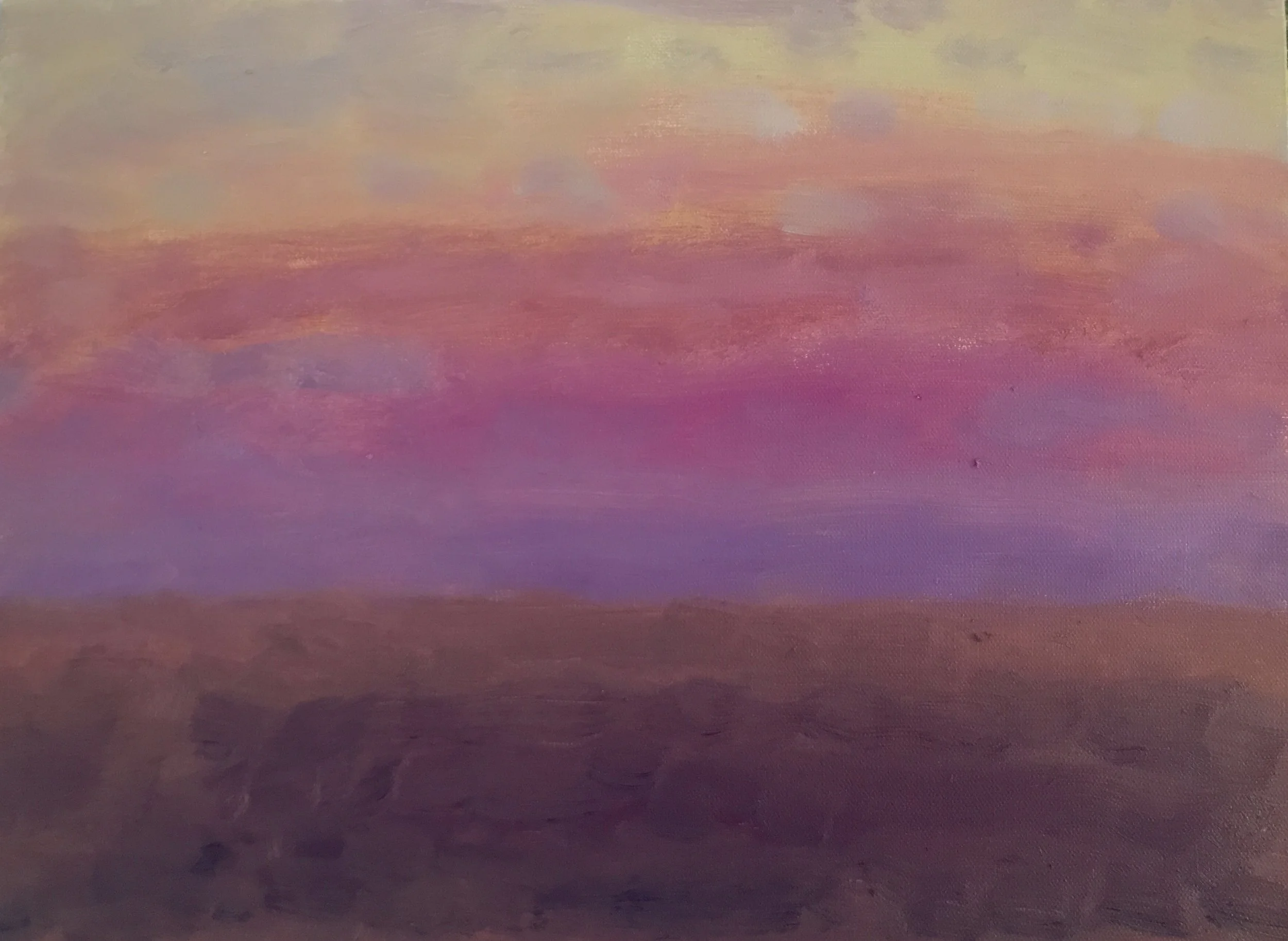 Evening Prayer Brunswick Heads, 12  June 2019, oil on canvas board, 25 X 20  cm