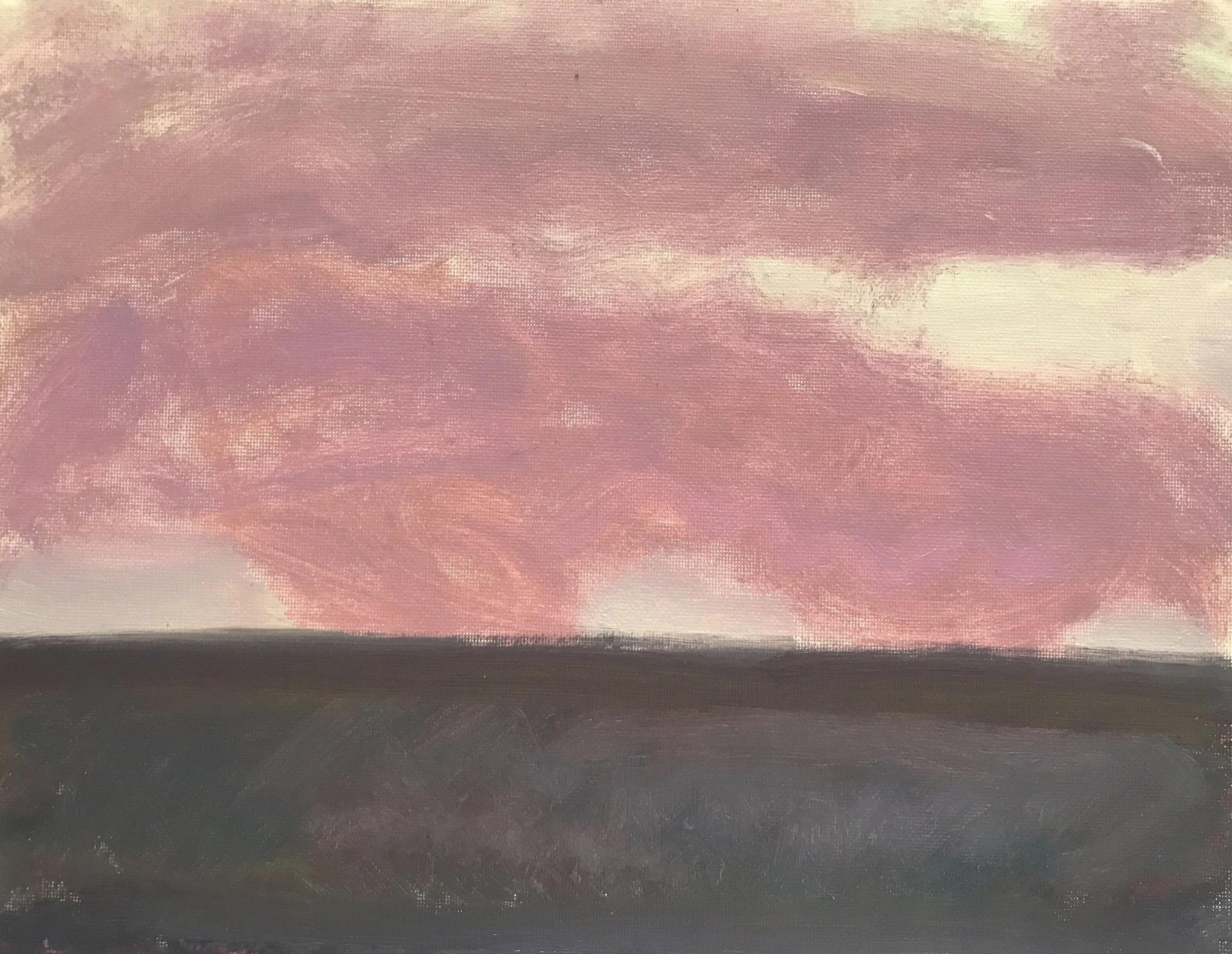 Evening Prayer Brunswick Heads, 5 June 2019, oil on canvas board, 25 X 20  cm