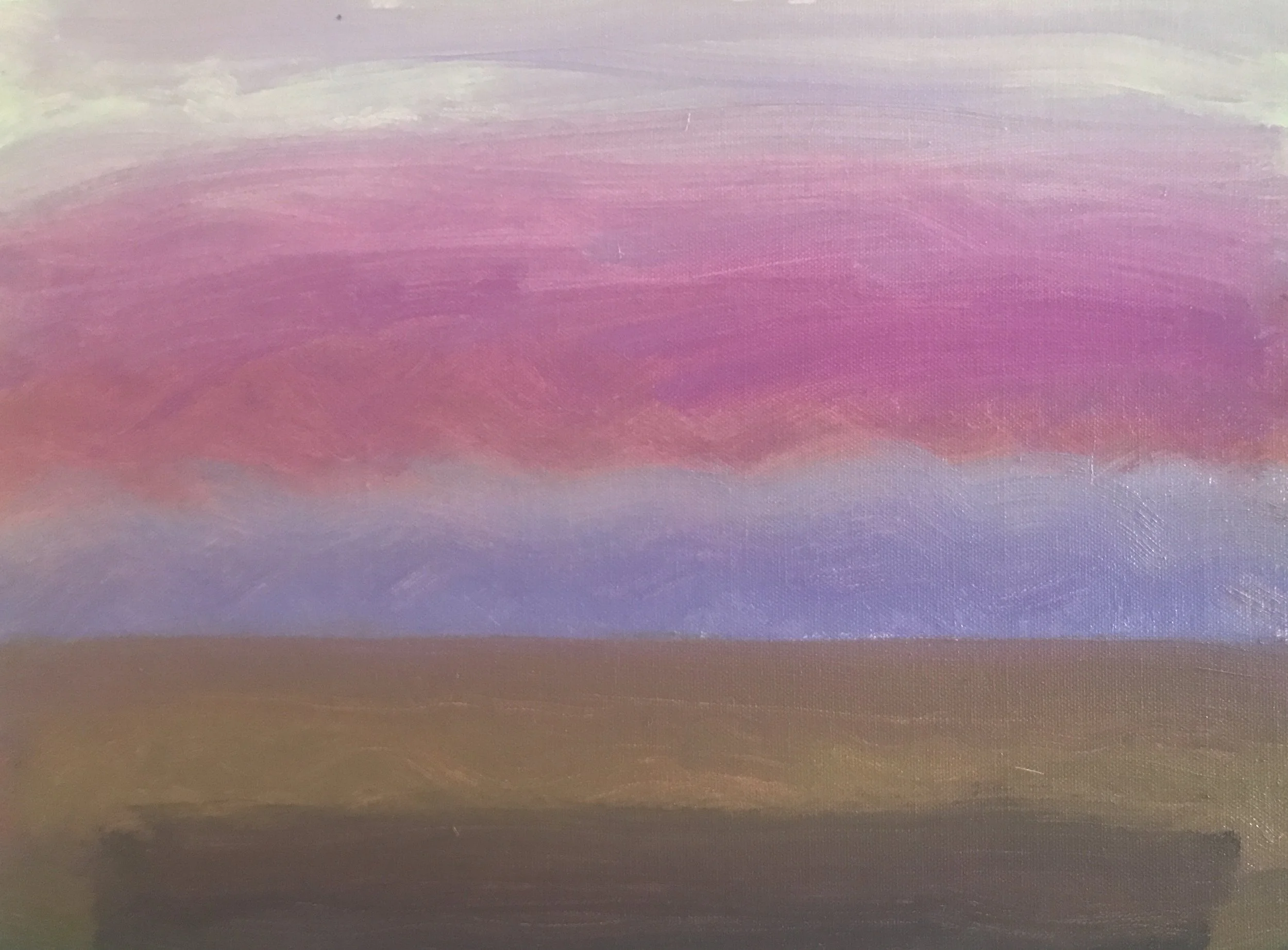 Evening Prayer Brunswick Heads, 26 May  2019, oil on canvas board, 25 X 20  cm