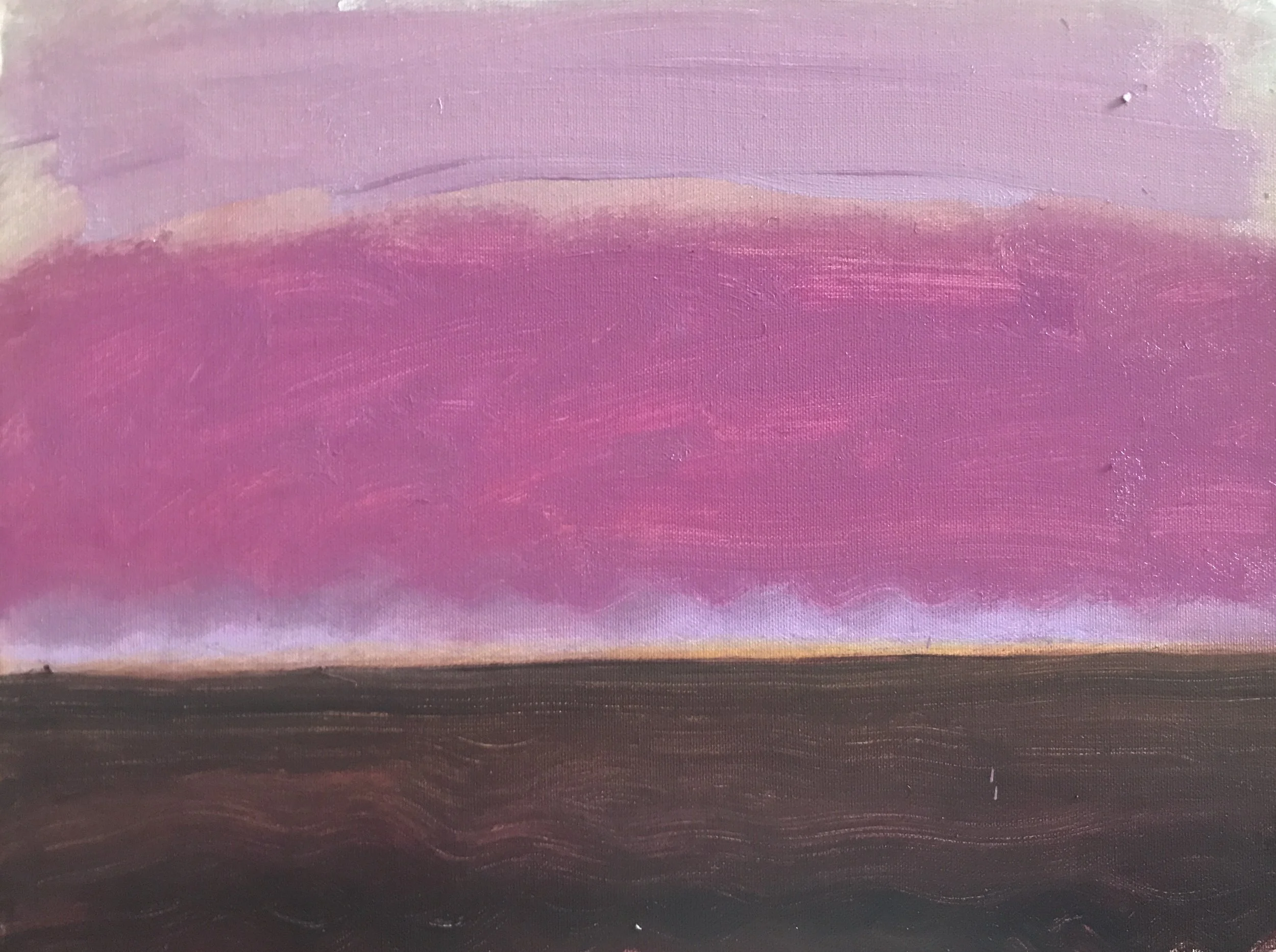 Evening Prayer Brunswick Heads, 21 May  2019, oil on canvas board, 25 X 20  cm