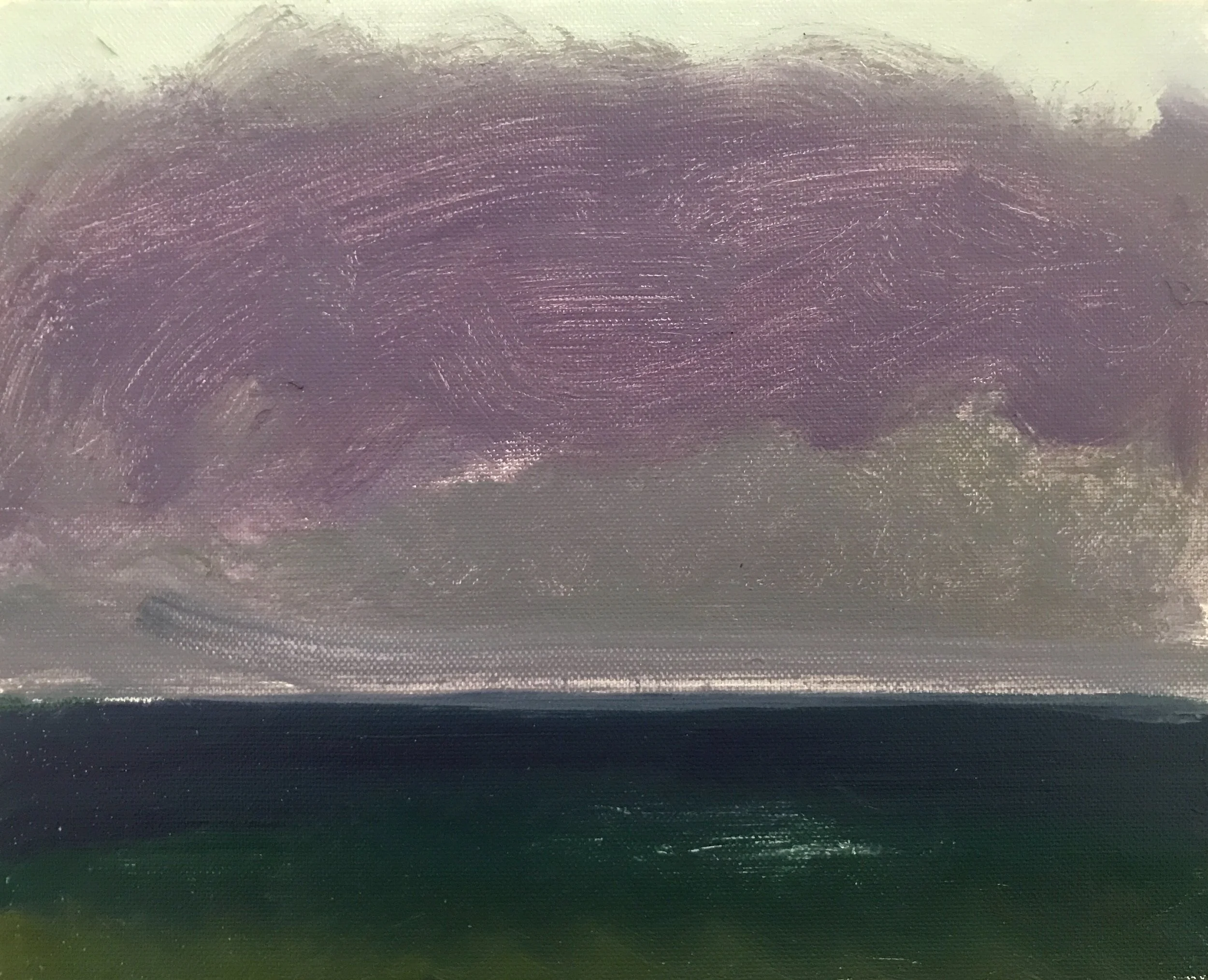 Evening Prayer Brunswick Heads, 14  May  2019, oil on canvas board, 25 X 20  cm