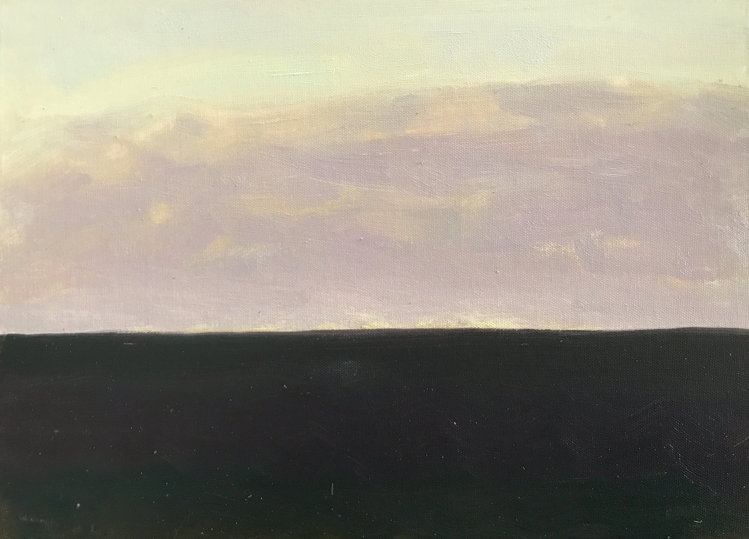 Evening Prayer Brunswick Heads, 12 May  2019, oil on canvas board, 25 X 20  cm