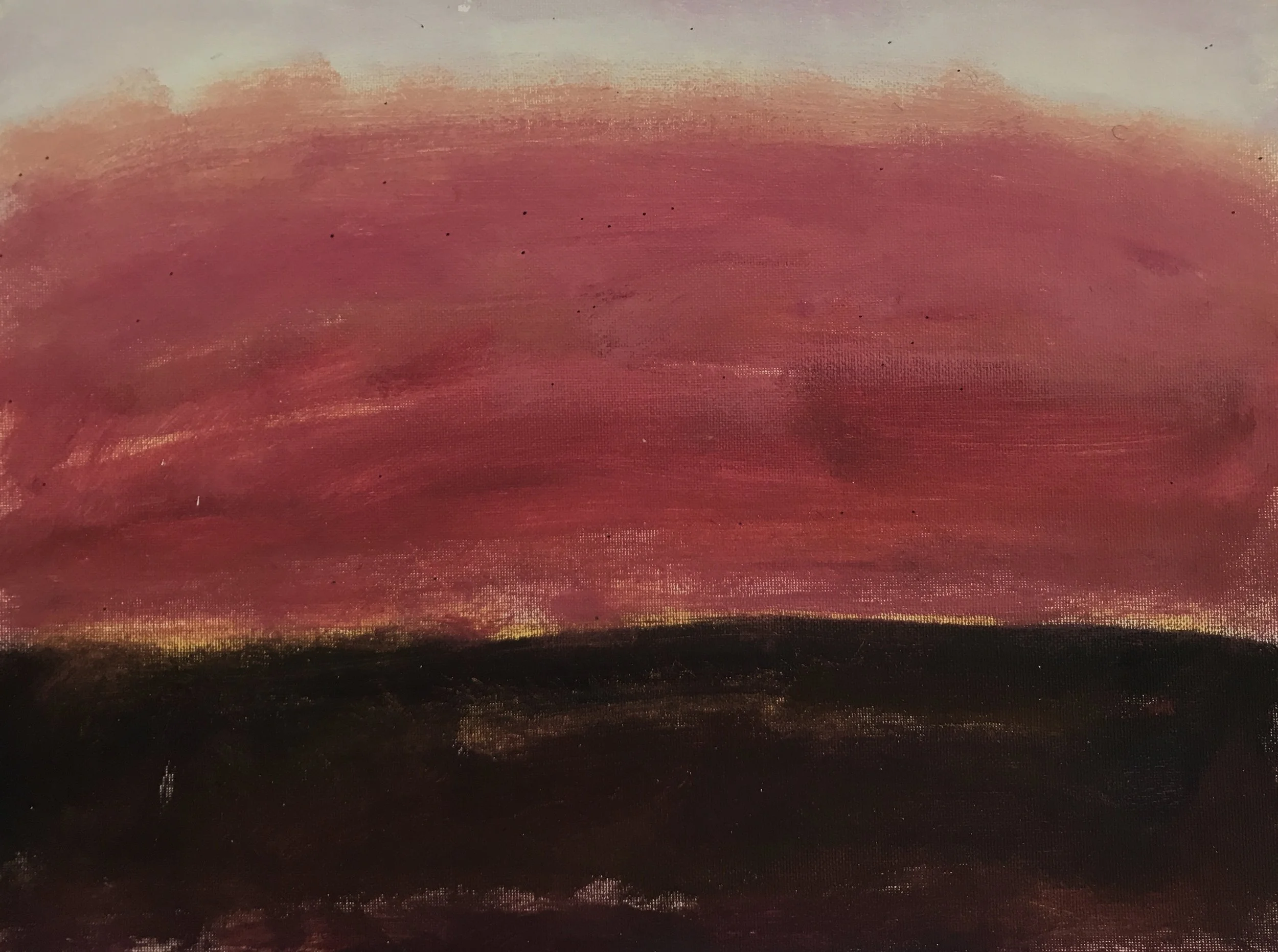 Evening Prayer Brunswick Heads,  #2 8 May  2019, oil on canvas board, 25 X 20  cm