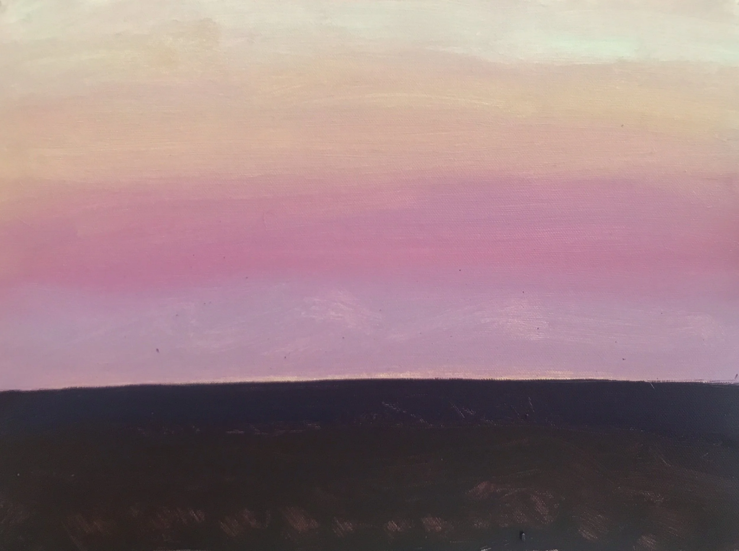 Evening Prayer Brunswick Heads, 6 May  2019, oil on canvas board, 25 X 20  cm