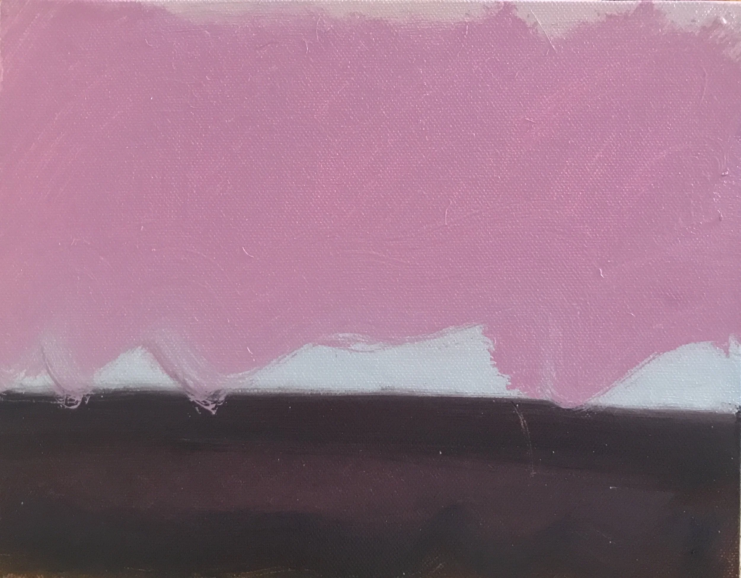 Evening Prayer Brunswick Heads, 5 May  2019, oil on canvas board, 25 X 20  cm