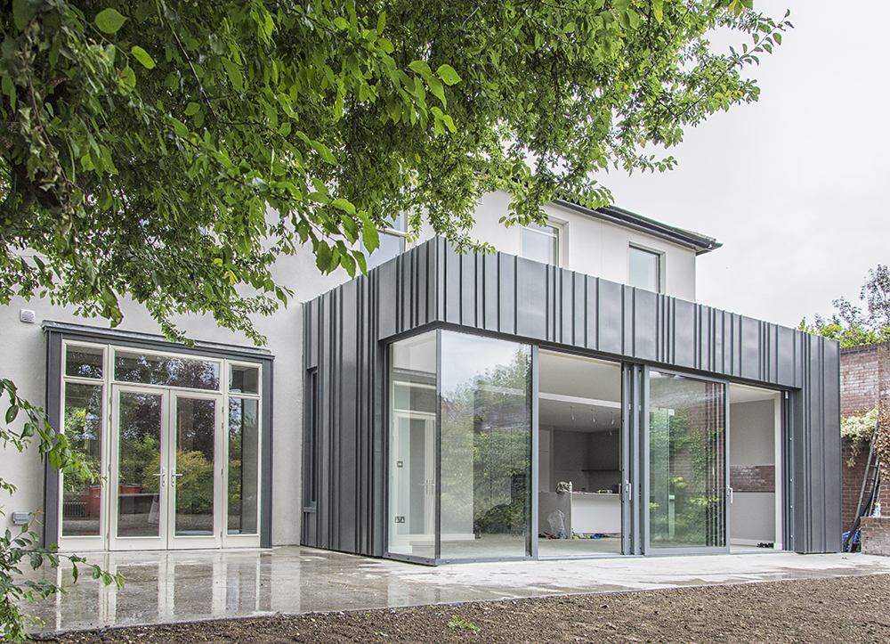 Completed zinc clad extension to rear