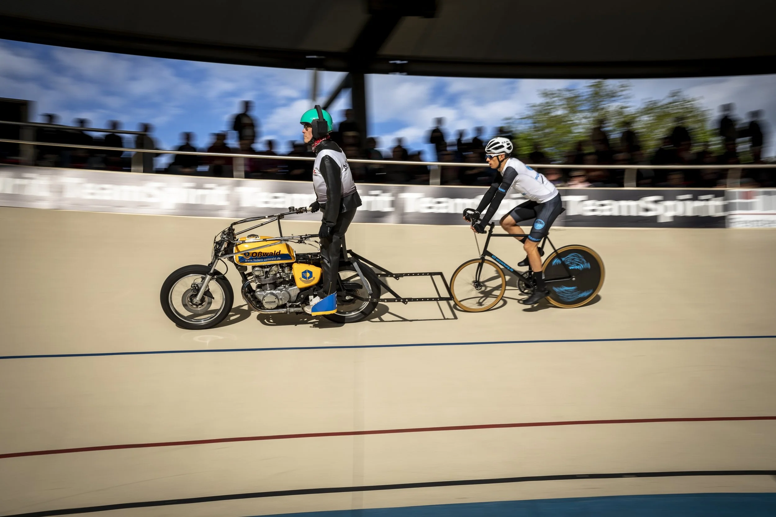 Motor-paced bicycle racing champion Daniel Harnisch