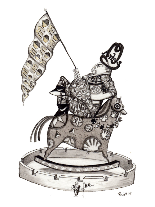 '#HomeonTheRange' 12" x 16" / pen & ink / Will be available for bids on Paddle 8 - Contact for details