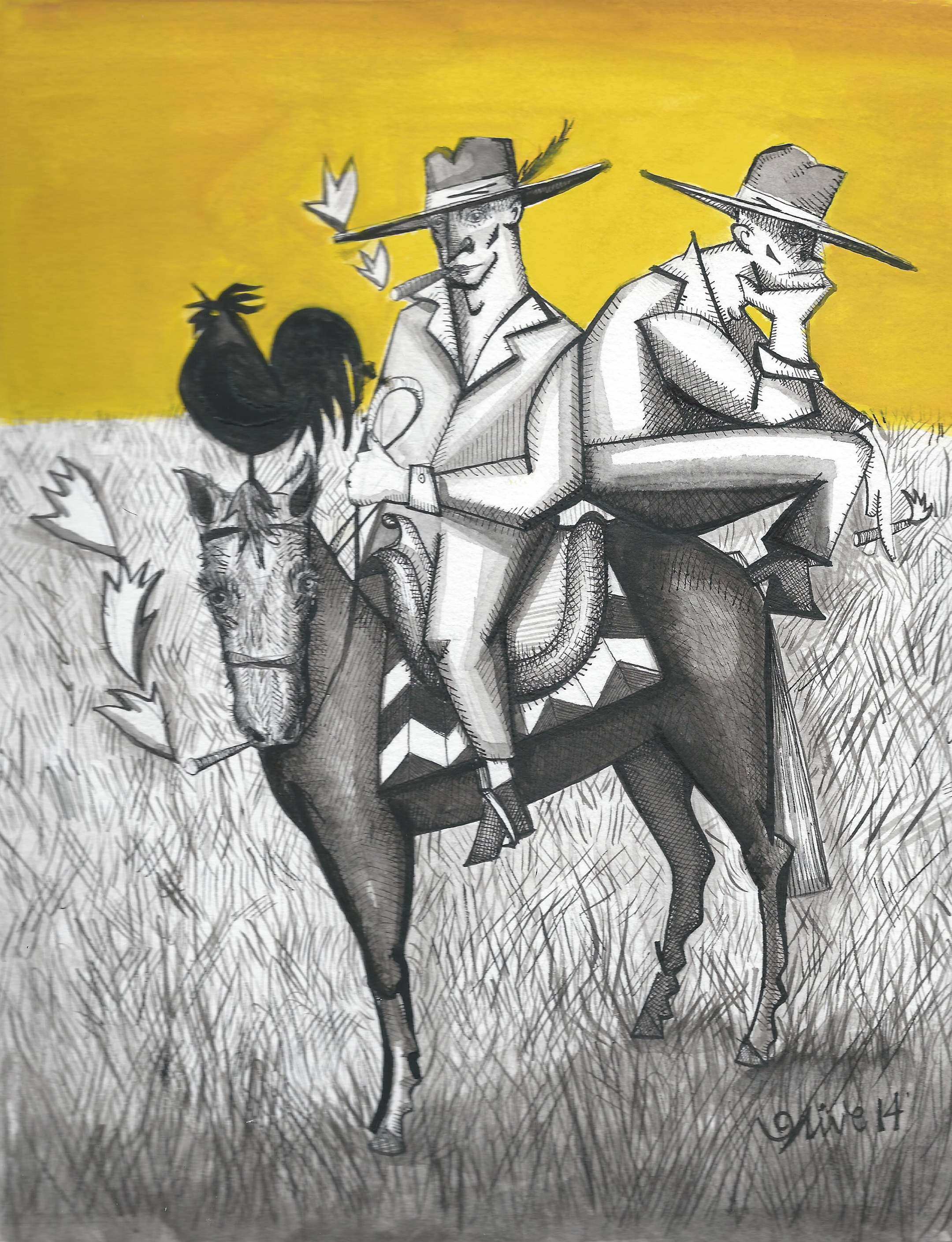 'Los Campesinos' 12" x 16" / pen & ink / SOLD