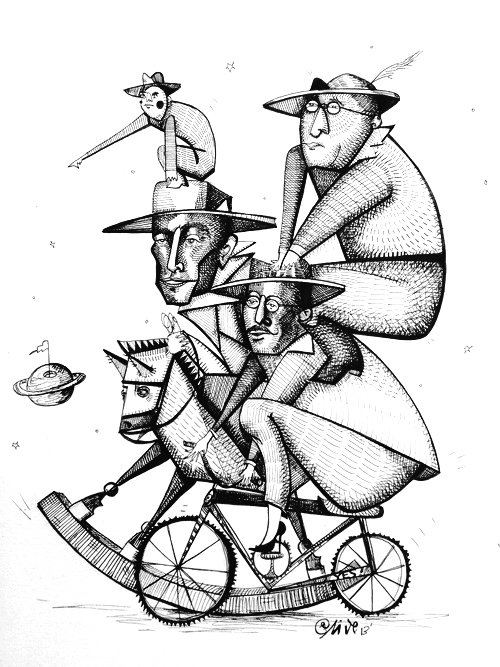 Ad(venture) Capital 12" x 16" / pen & ink / SOLD