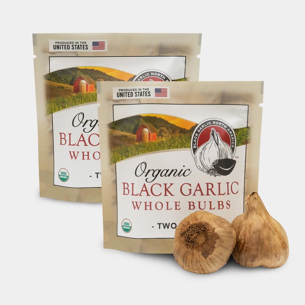Organic Black Garlic Whole Bulbs (2 packs of 2 bulbs)