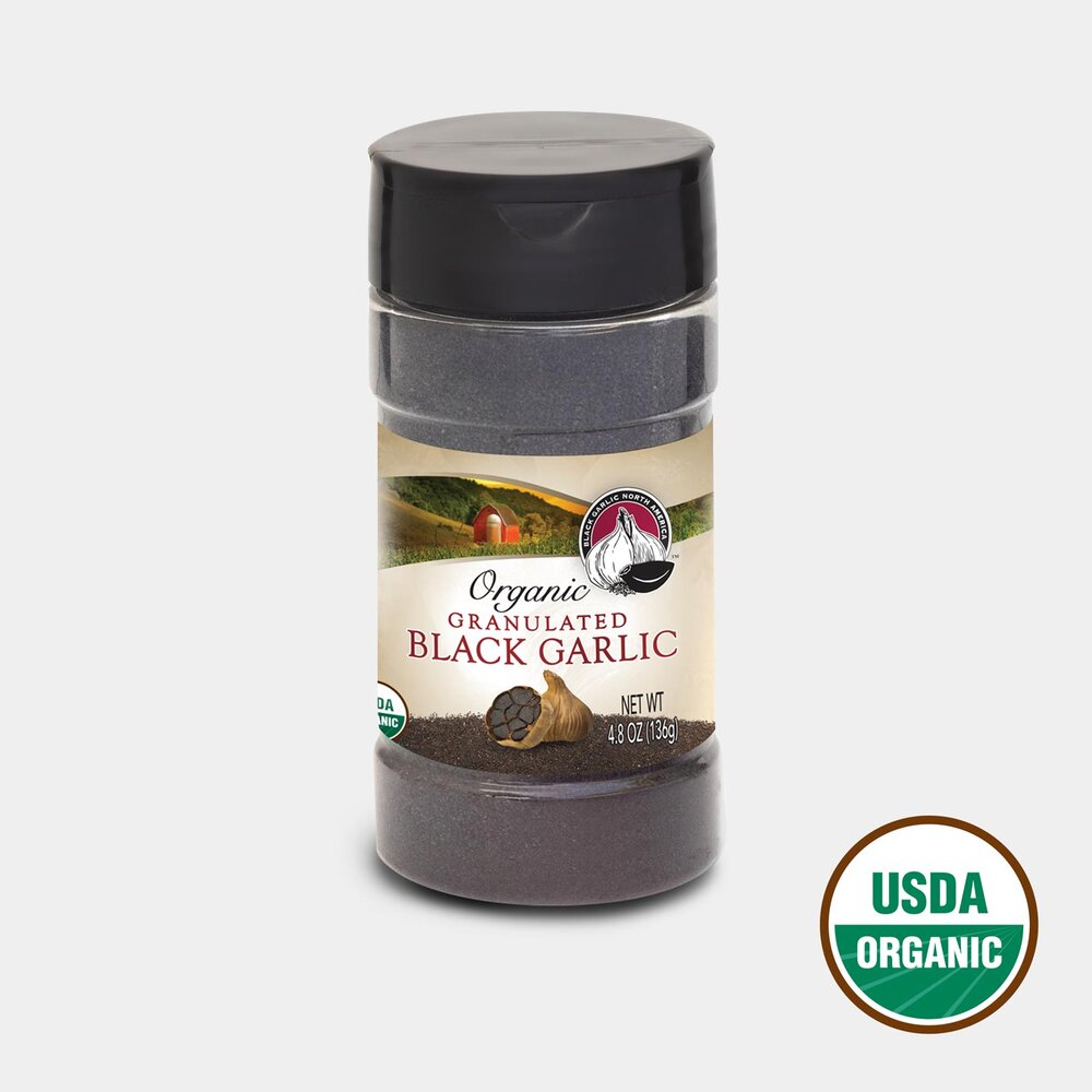 Organic Granulated Black Garlic Powder - 4.5 oz Shaker