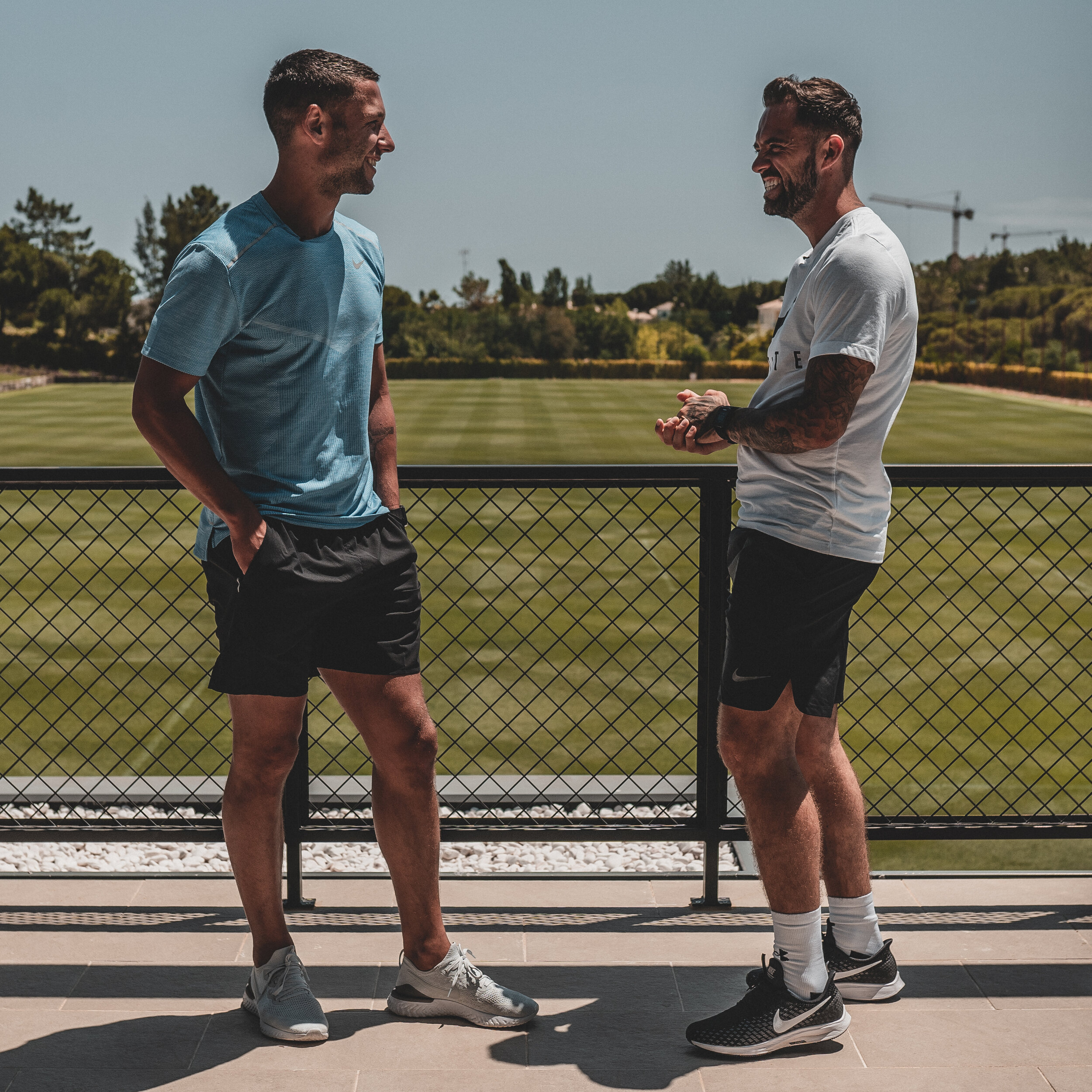 Danny Ings and Alex Parsons in training