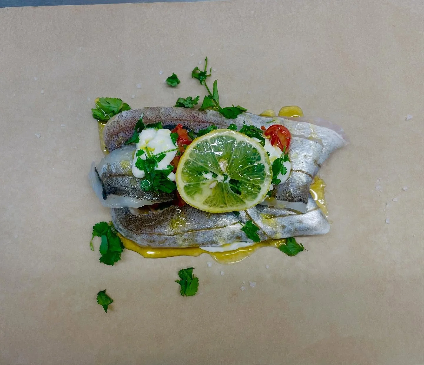 Fish in papillotte, a different marinade every week with the catch of the week.

This week&rsquo;s Chef-prepared - Turkish inspired by &ldquo;Turkish eggs&rdquo; chilli butter, goat Greek yogurt, lemon, coriander &amp; extra virgin olive oil with fre