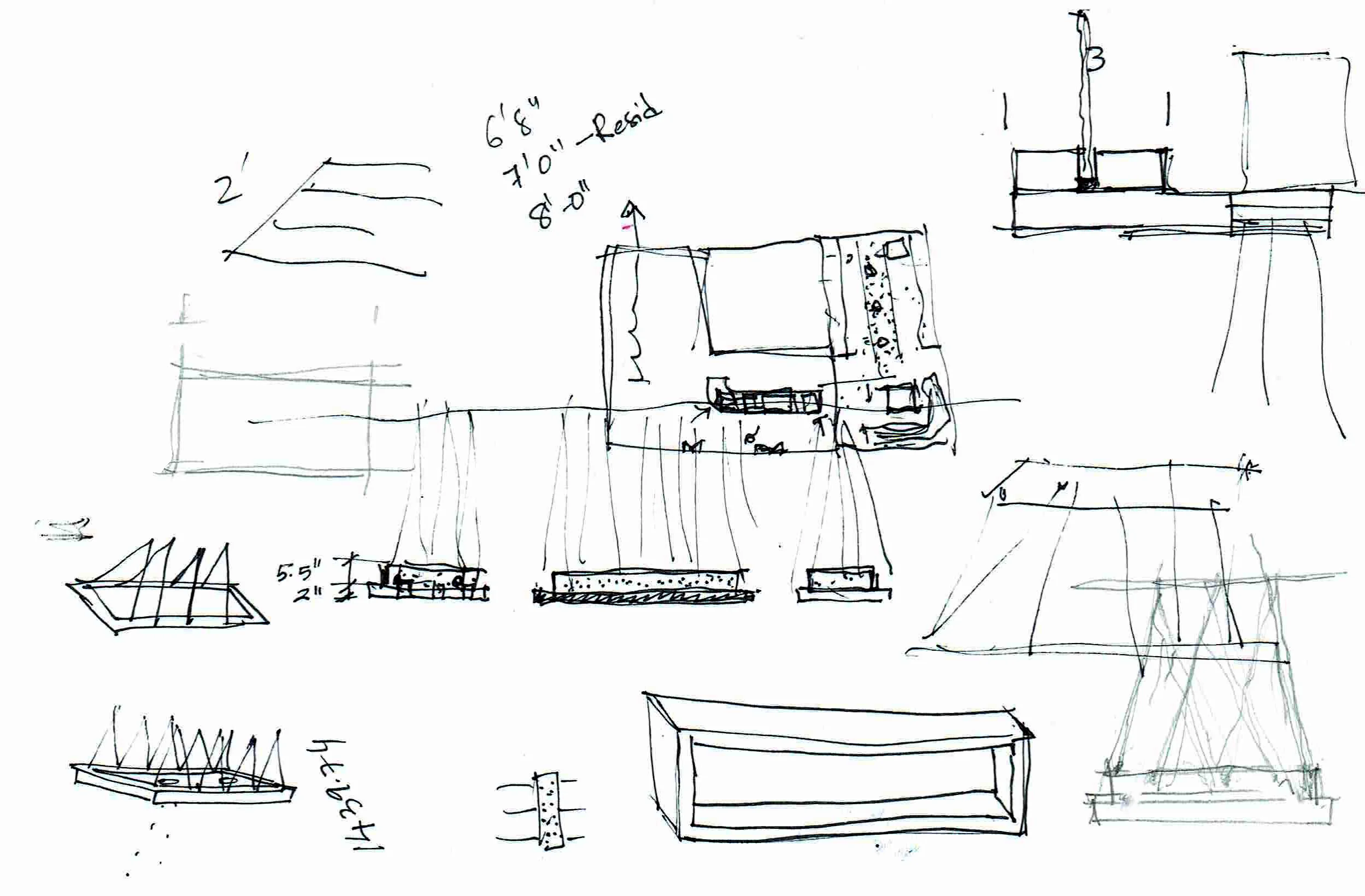 Custom Light Fixture Initial Sketches