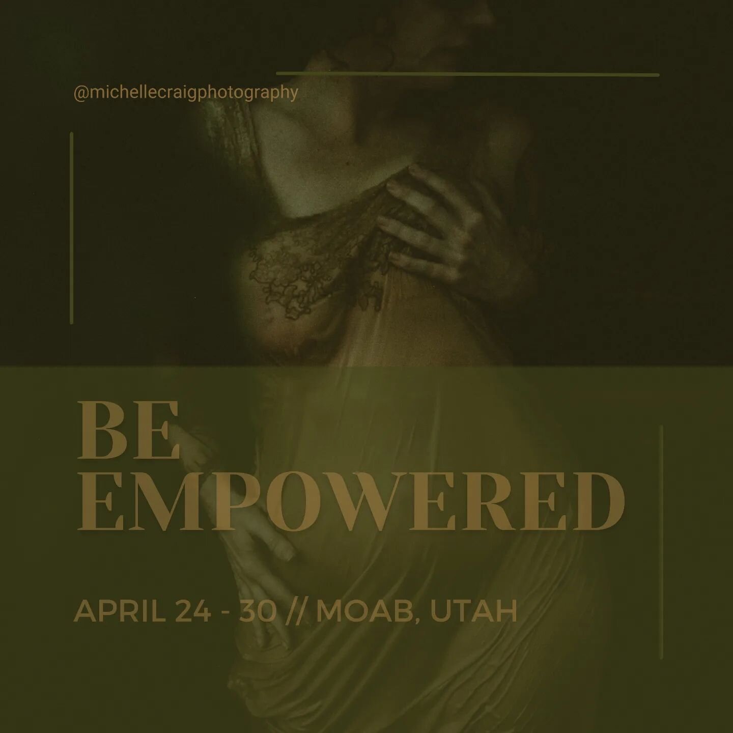 Michelle Craig Photography is offering Desert Mini Sessions in Moab this Spring. A perfect time and space to invest in yourself for Mother's Day or just because YOU are enough. Use this opportunity for an Empowerment Session -  an active choice to em