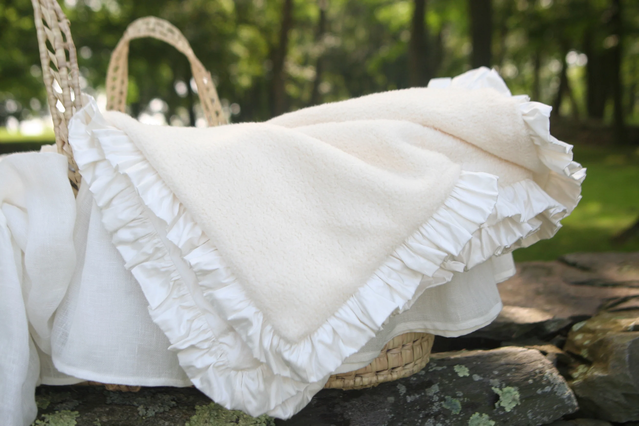 white receiving blankets