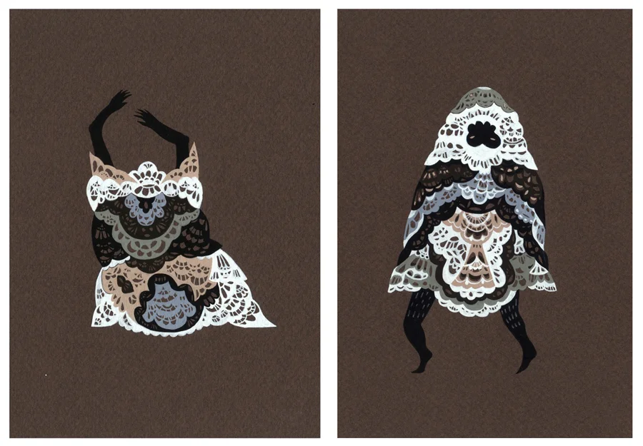 Arms & Legs gouache on paper 10" x 7" 2009