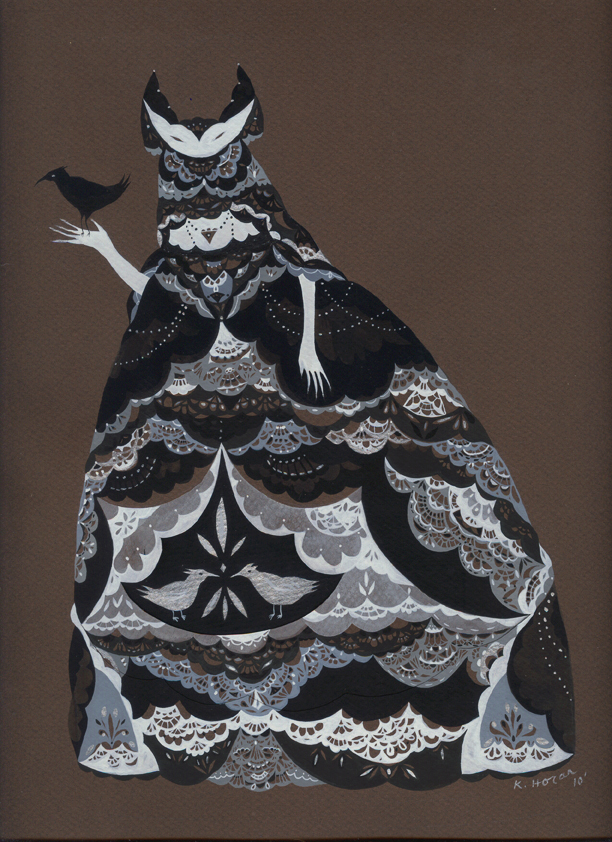 Familiar gouache on paper 9" x 11" 2009 
