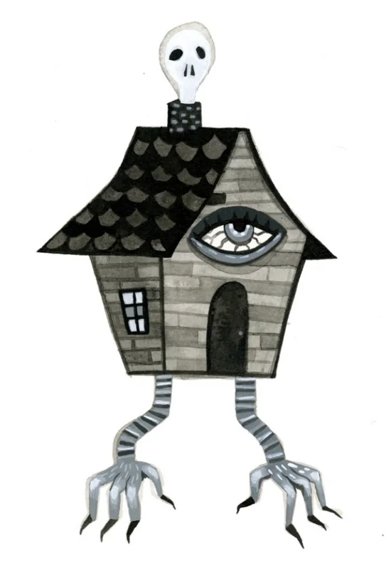  An illustration of Baba Yaga's hut for   Taisia Kitaiskaia's    advice column,   Ask Baba Yaga  , previously on   The Hairpin  . 