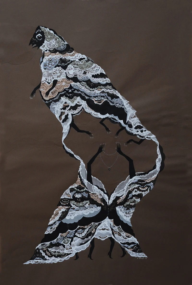 Grandmother gouache on paper 25.5" x 39"