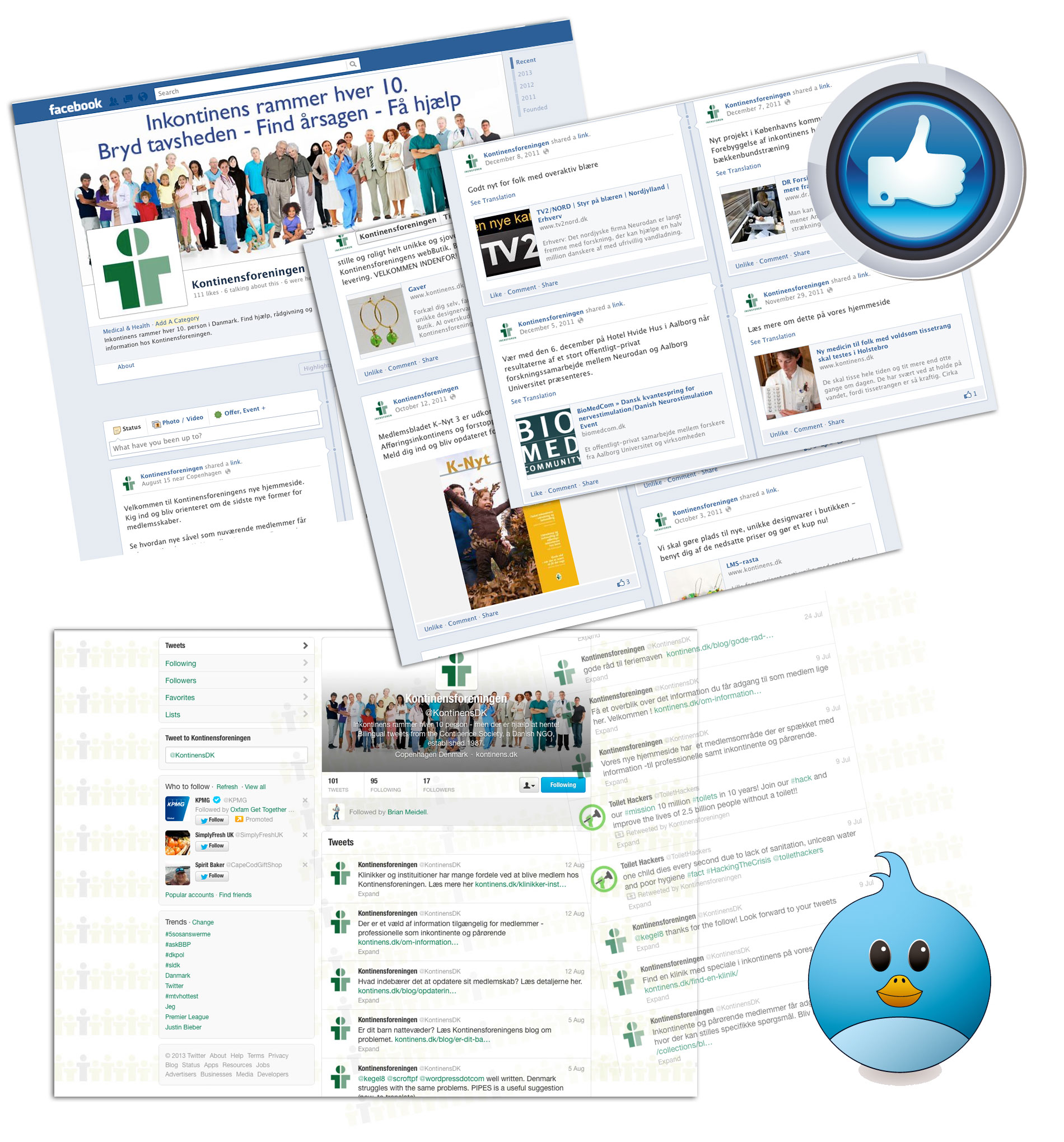 Design og grafik: Kontinensforeningens Facebook og Twitter side