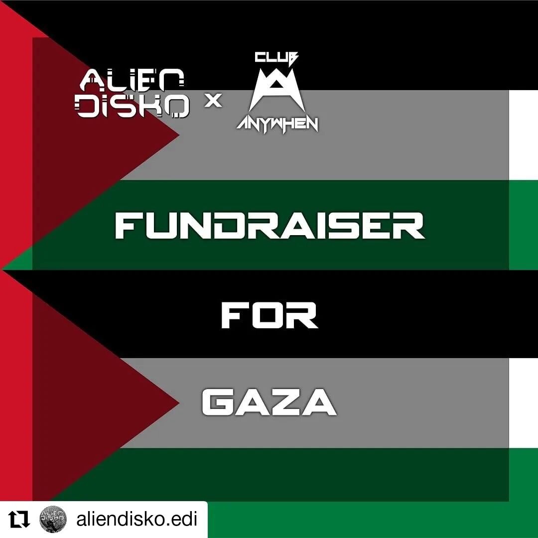 #Repost @aliendisko.edi
&bull; &bull; &bull; &bull; &bull; &bull;
THIS SUNDAY! Alien Disko is joining forces with @clubanywhen for a special 8 hour livestream to raise funds for M.A.P (Medical Aid for Palestinians).

We will be utilising our music sk
