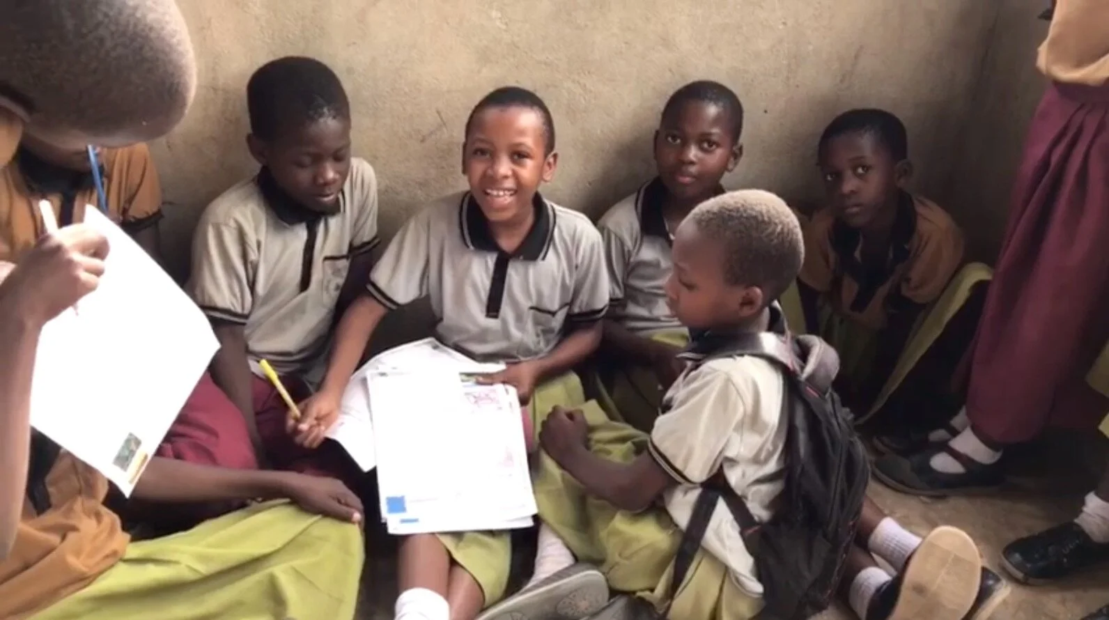 Pictured: Sabrina is smiling in the center, Agnes (to her left) is one of the children sponsored by The Robbins. The others also writing include: Salma, Shasta, Abdulazack, and Shadya.