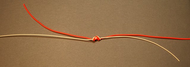 The tightened double surgeon's knot.