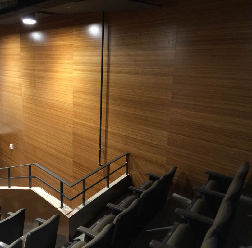 Bamboo wall mimics sedimentary stone 