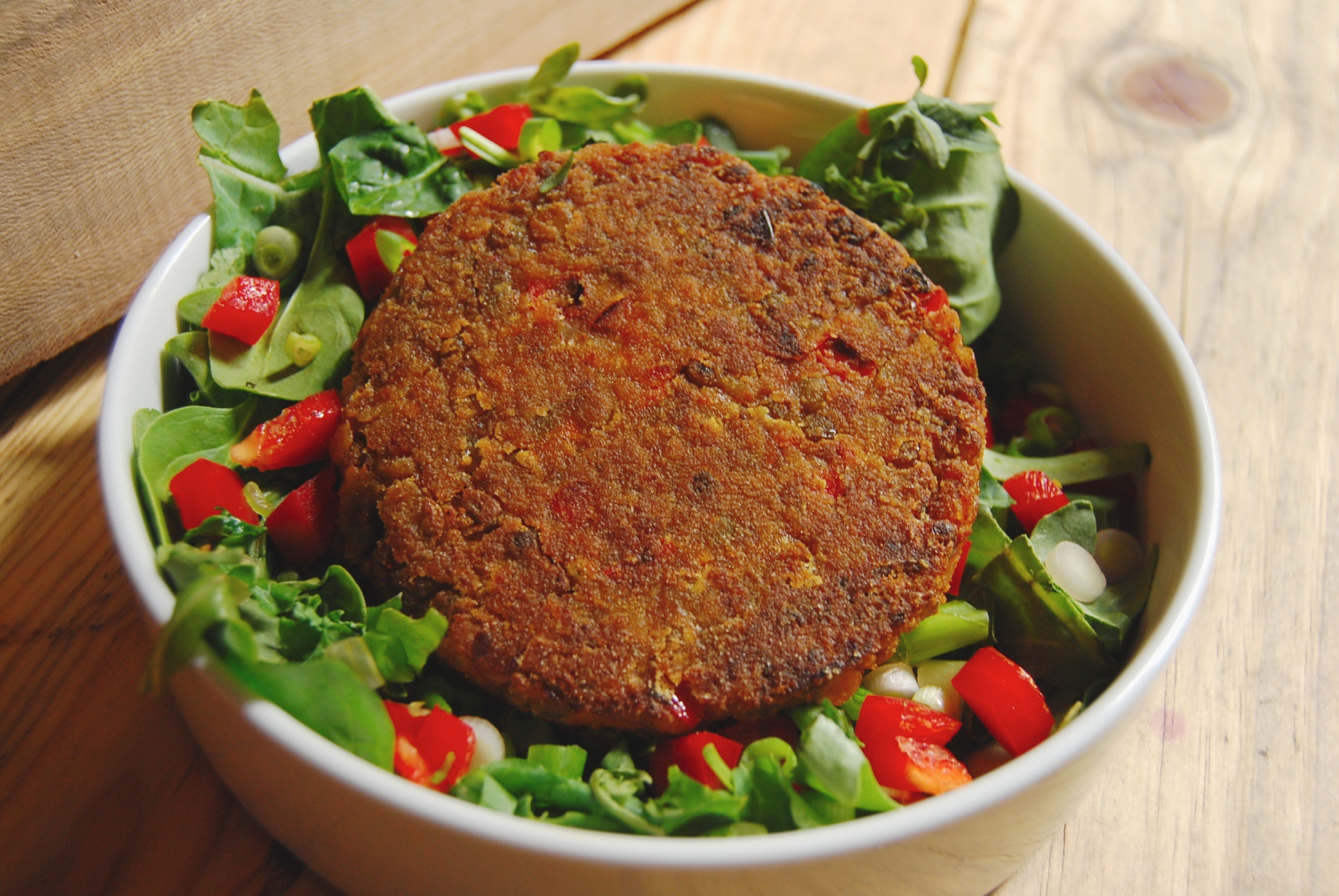Really enjoyed the flavors of this chipotle lentil burger. Just needs a little more adjusting and it will be fantastic. 