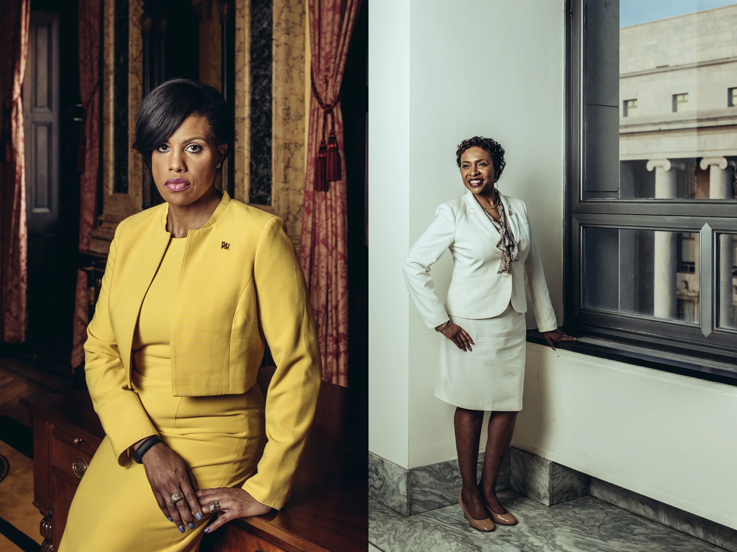 Baltimore Mayor Stephanie Rawlings-Blake and Congresswoman Yvette Clark, for the Wall Street Journal