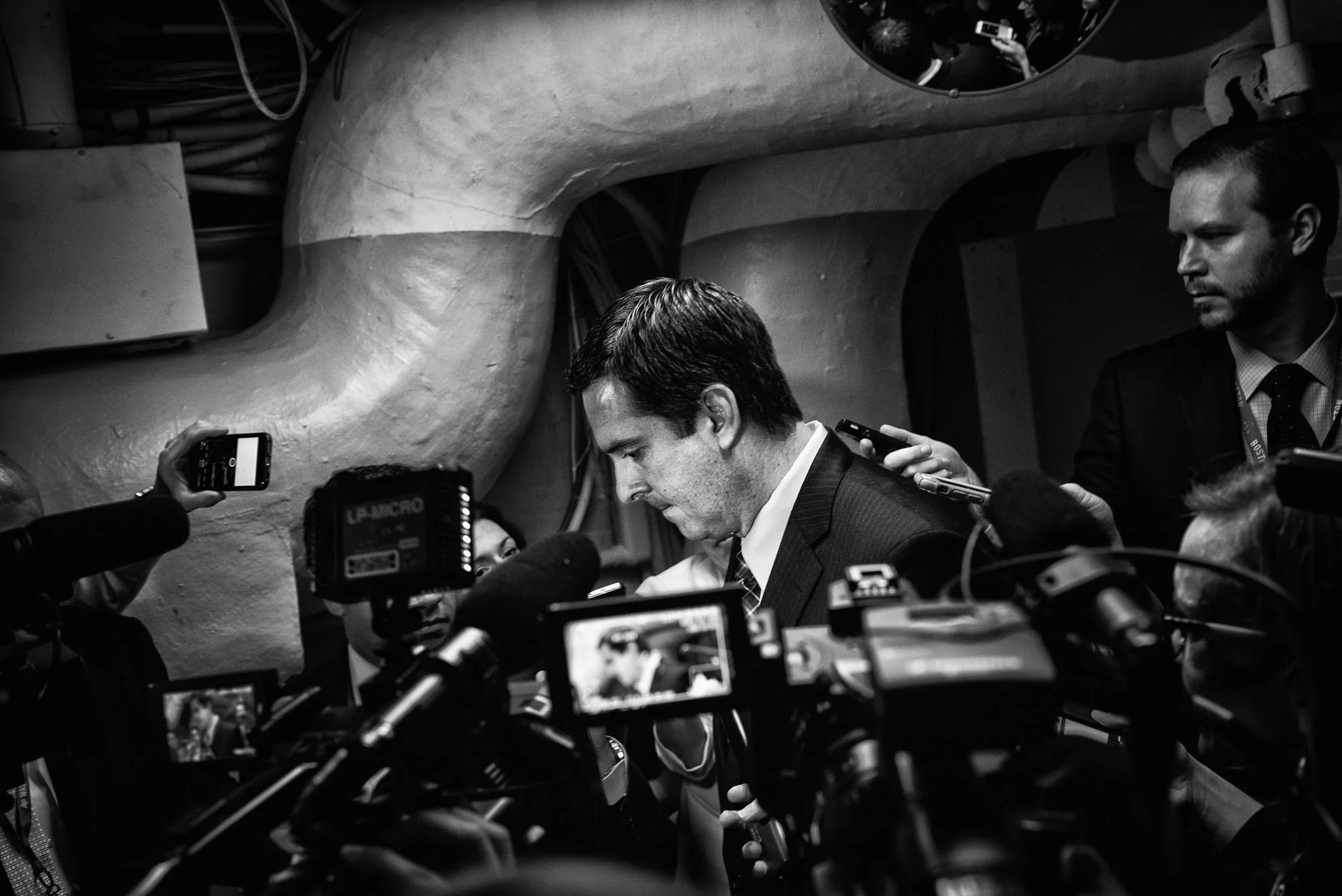 House Intelligence Committee Chairman Devin Nunes (R-CA) speaks with the media after attending a closed House Republican conference, on March 28, 2017.