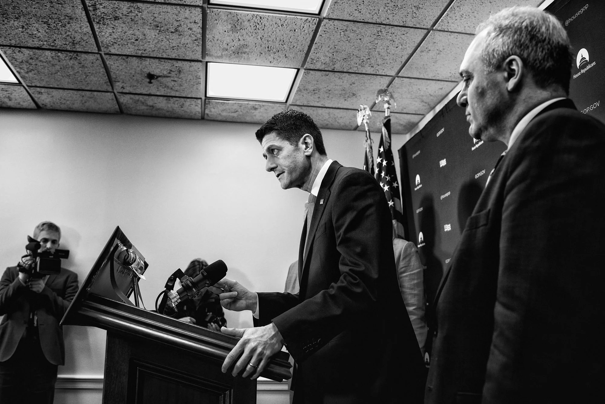 House Speaker Paul Ryan speaks to the media during a briefing after attending a closed House Republican conference on March 28, 2017