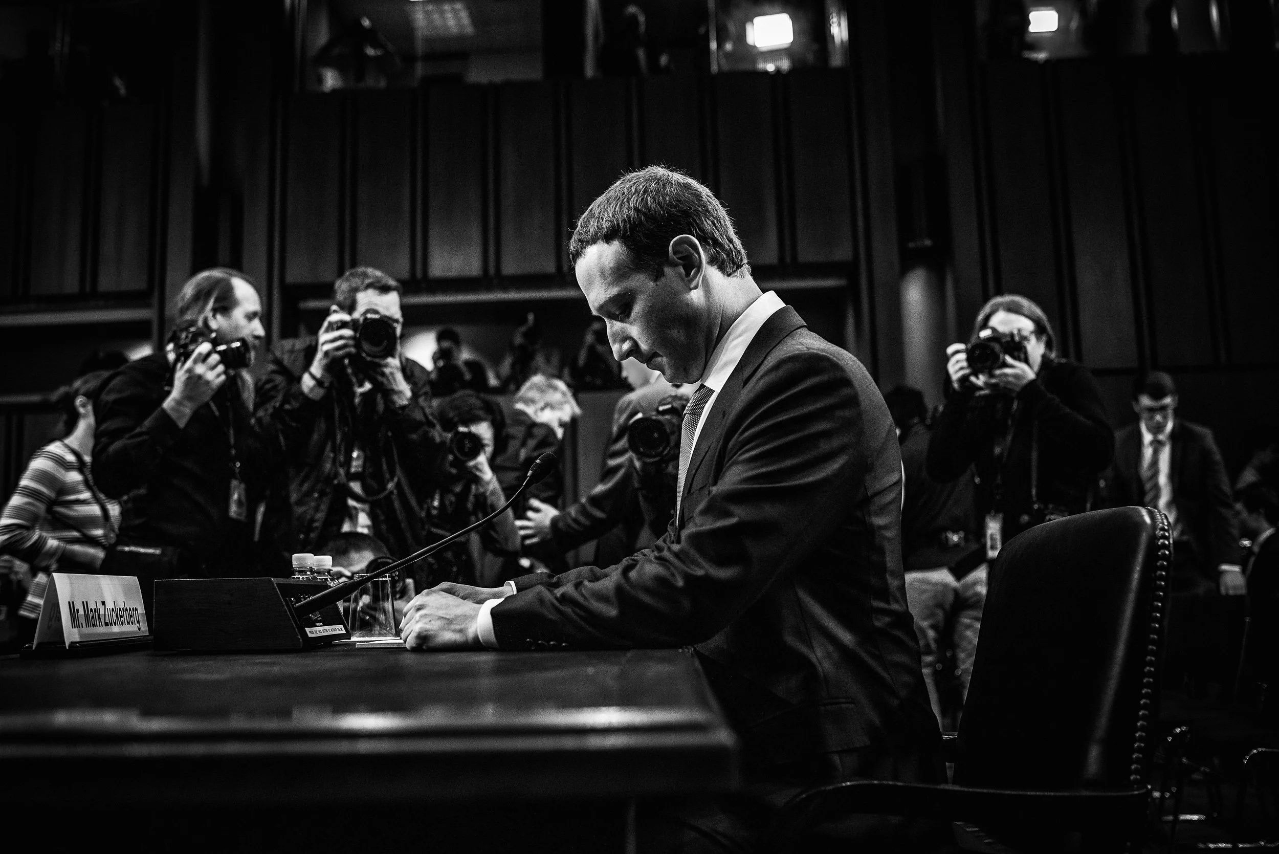 Day 446: Facebook CEO Mark Zuckerberg arrives to testify before a joint hearing of the Commerce and Judiciary Committees, in Washington, DC on Tuesday, April 10, 2018.