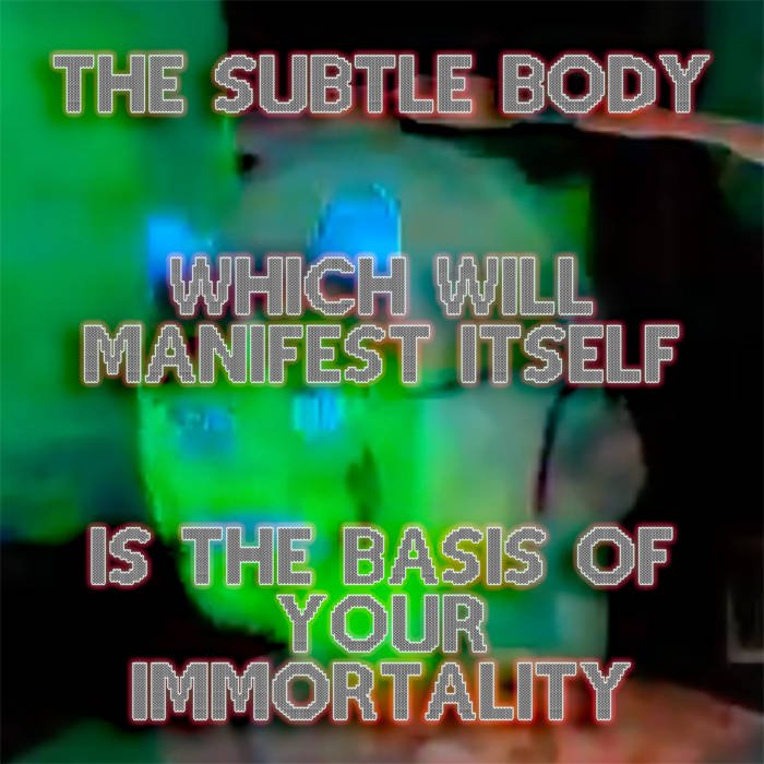 THE SUBTLE BODY WHICH WILL MANIFEST ITSELF IS THE BASIS OF YOUR IMMORTALITY