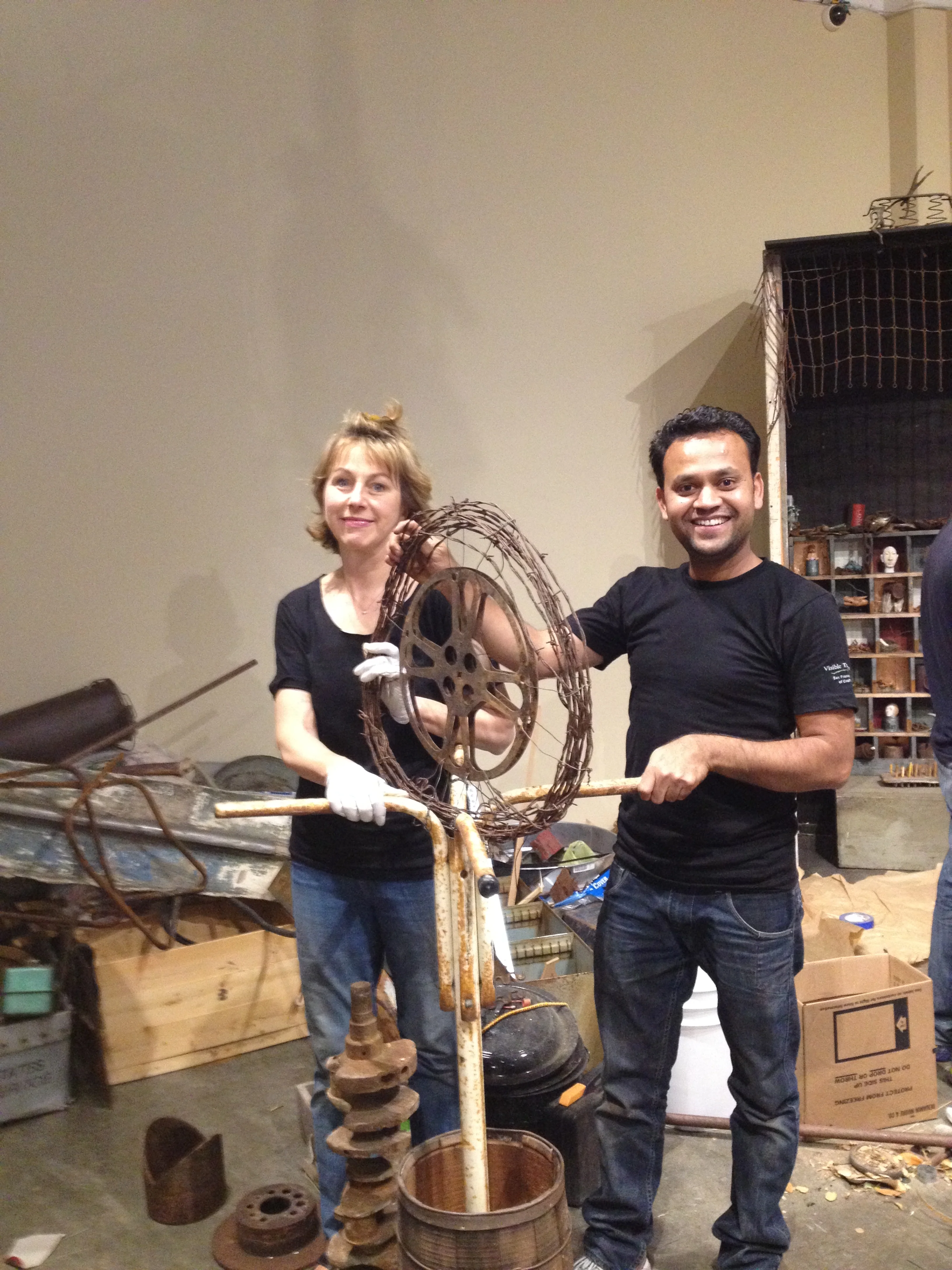 MaryLee and Suhas having good times with junk!