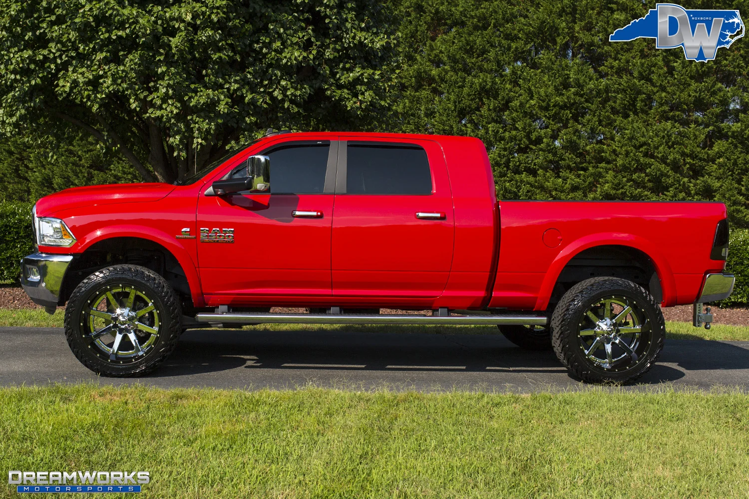 Red Dodge Ram 2500 — Dreamworks Motorsports