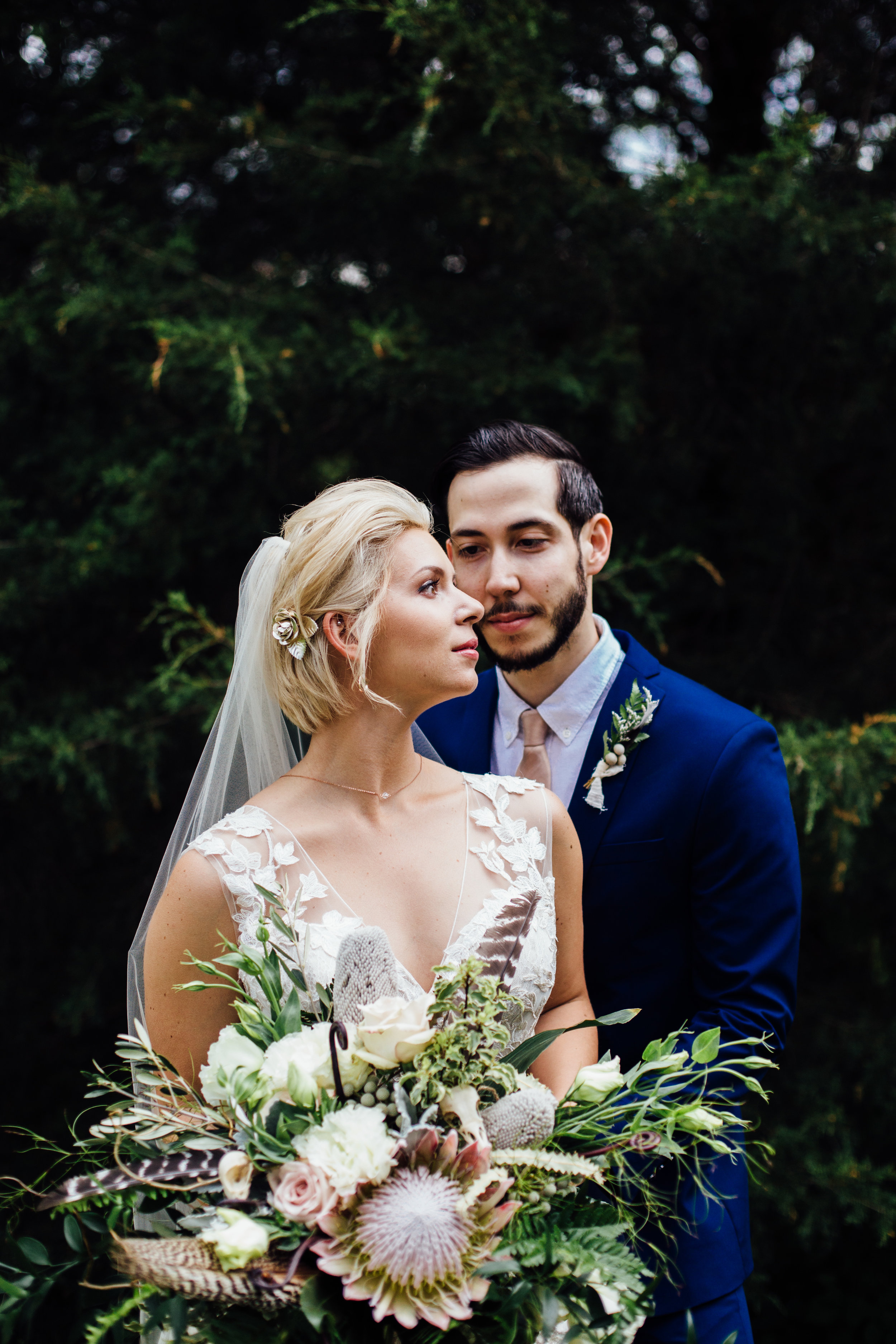 stylish bride and groom portraits