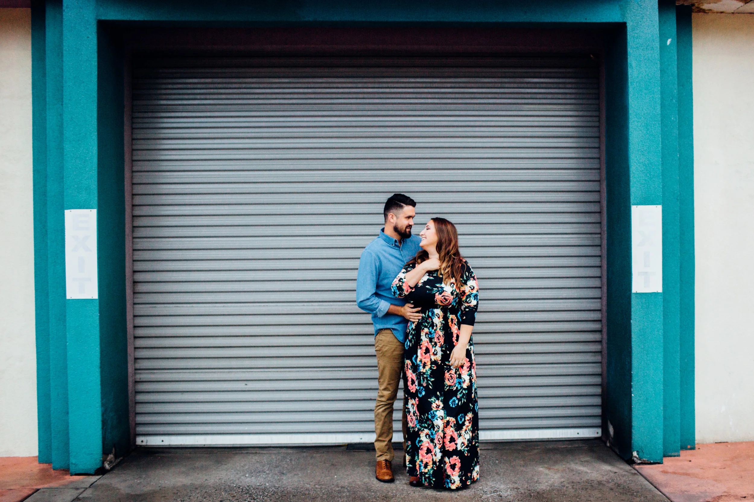 couple outside of car wash multicolor