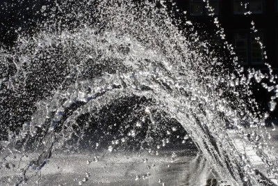 Water fountain spouting water in the air