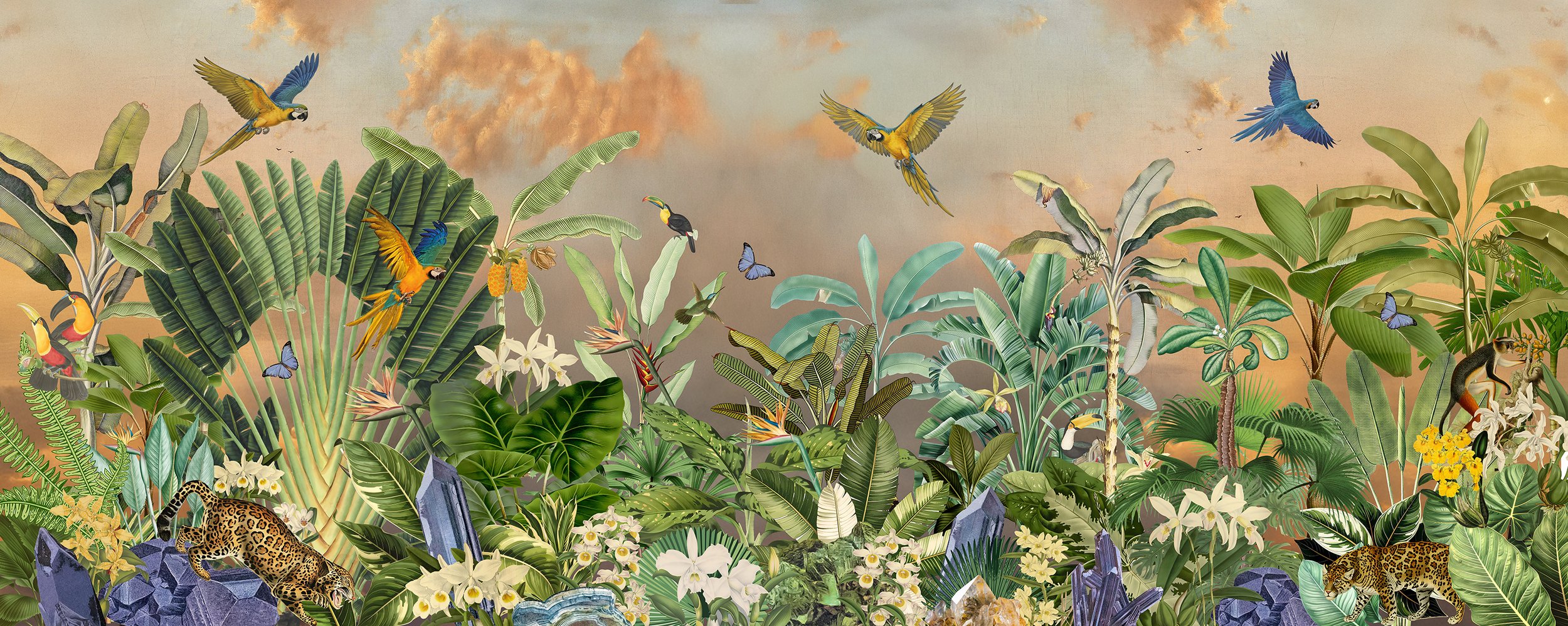 Macaw and Panther Jungle Installation Detail — Immersive Event Installation Concept