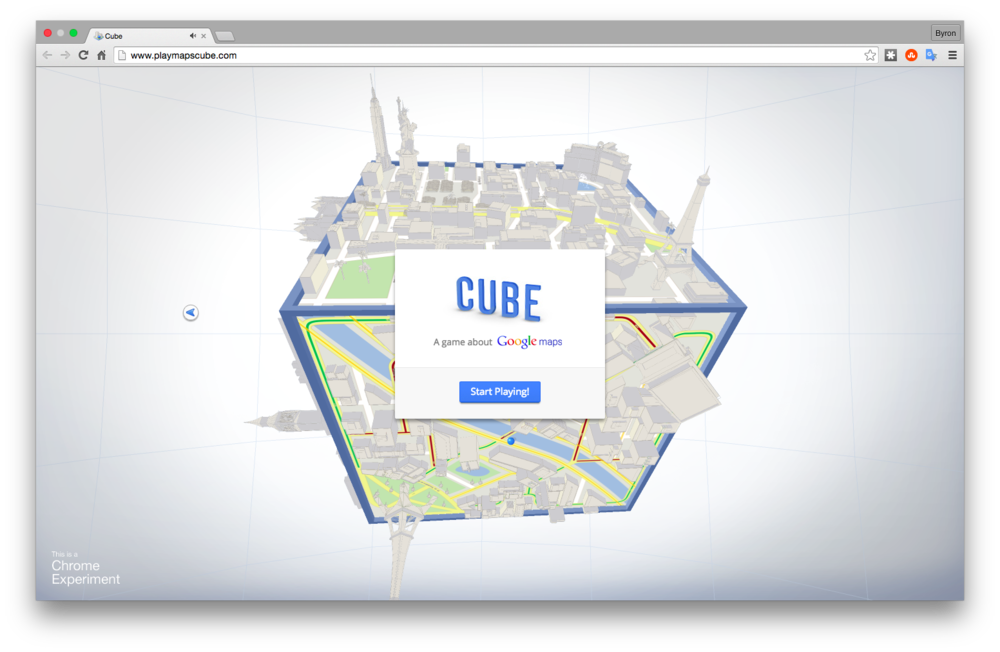 Cube by Google Maps - Experiments with Google