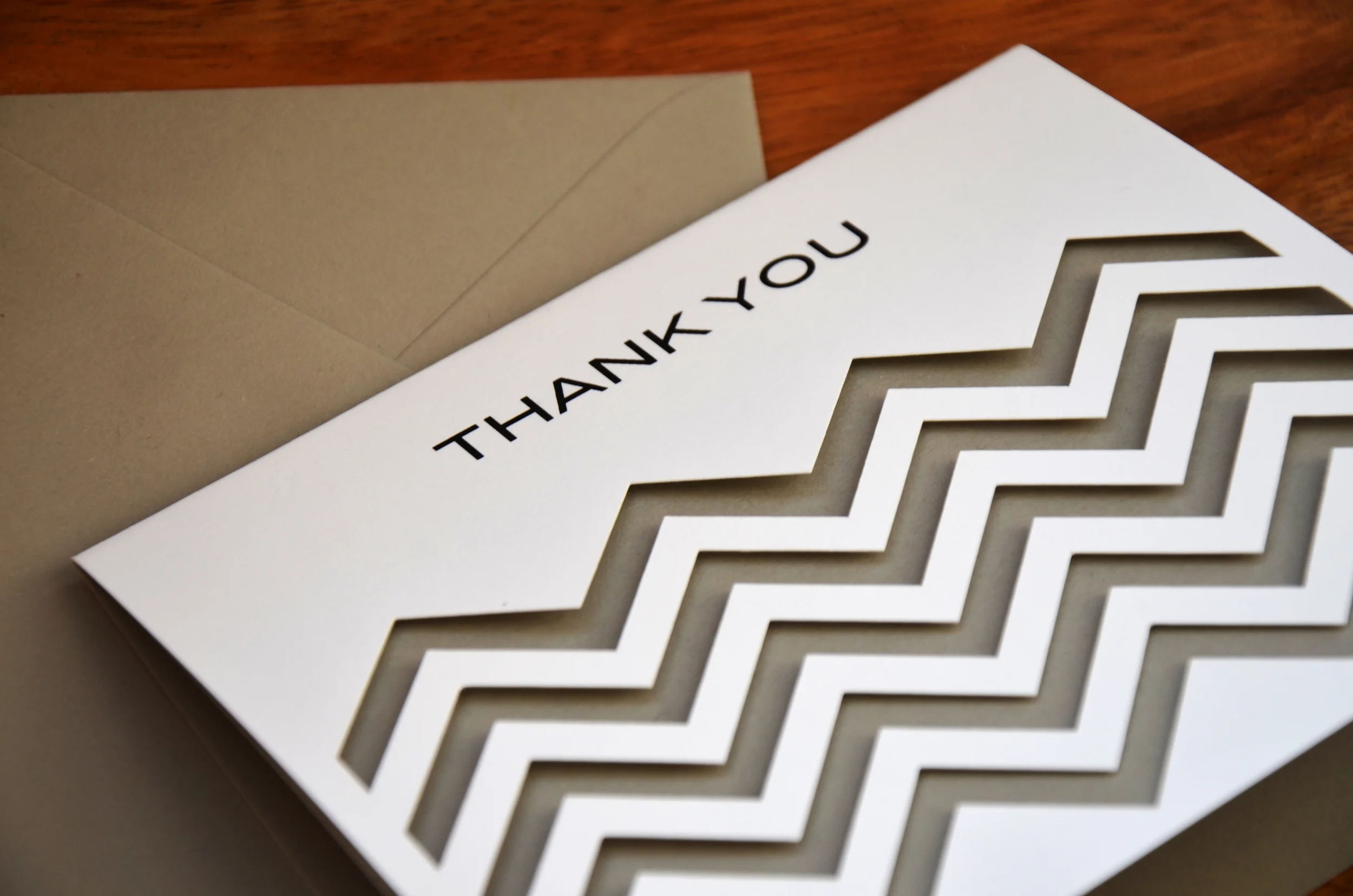 chevron thank you | light grey