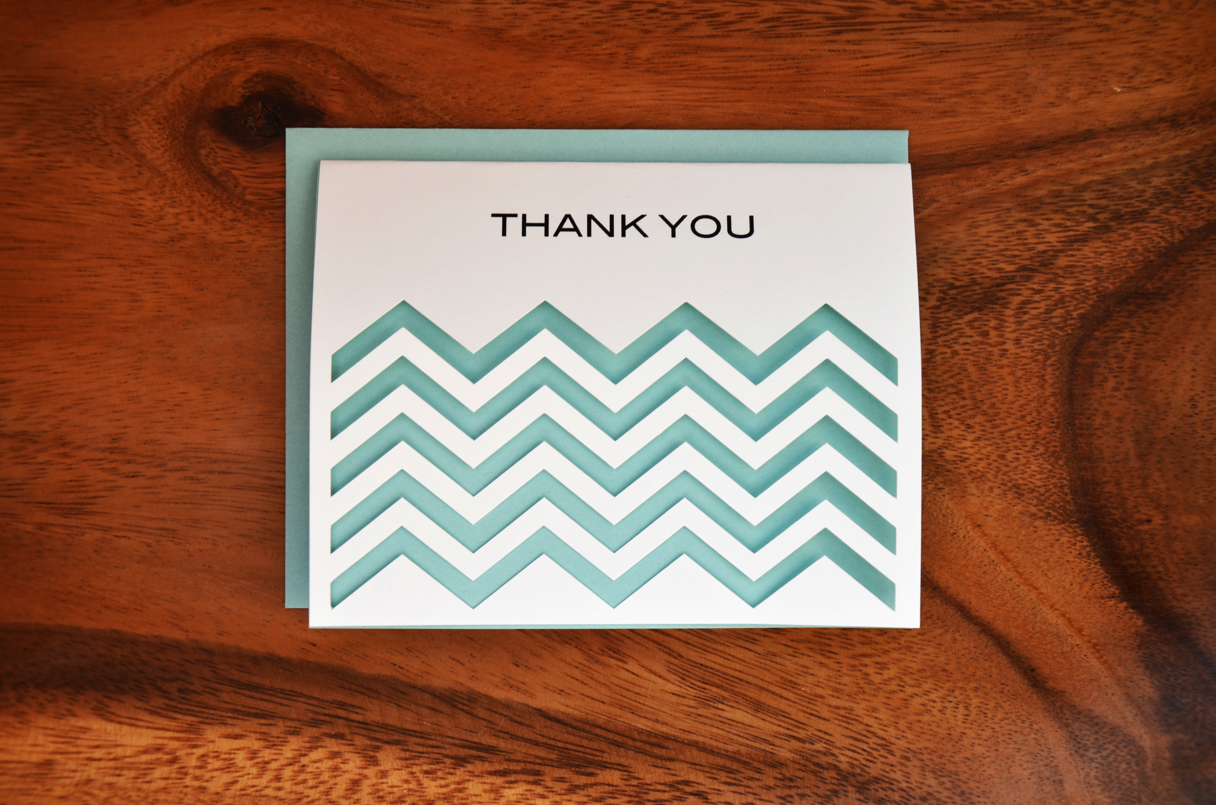 chevron thank you | blue green