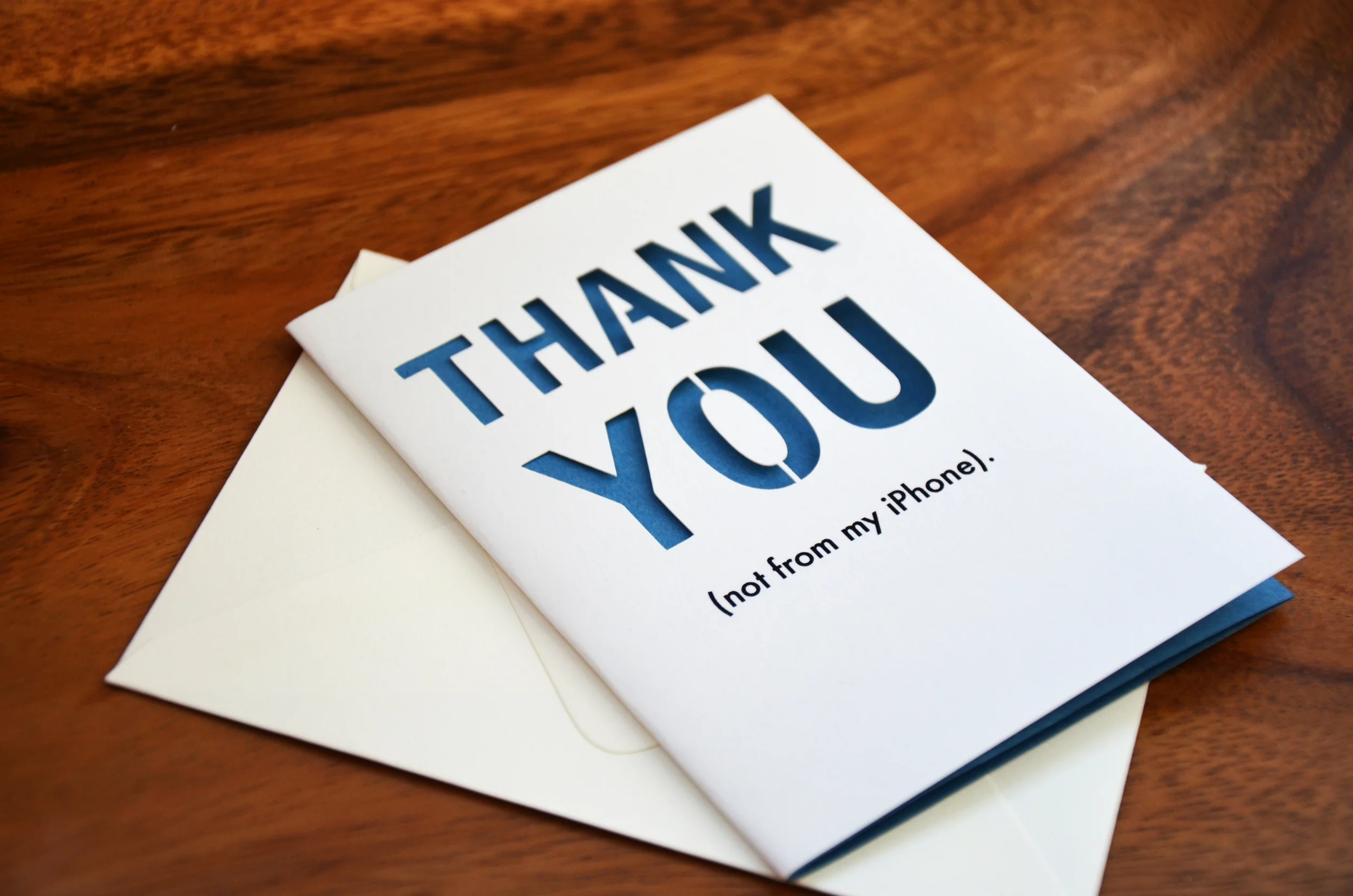 thank you (not from my iPhone) | blue