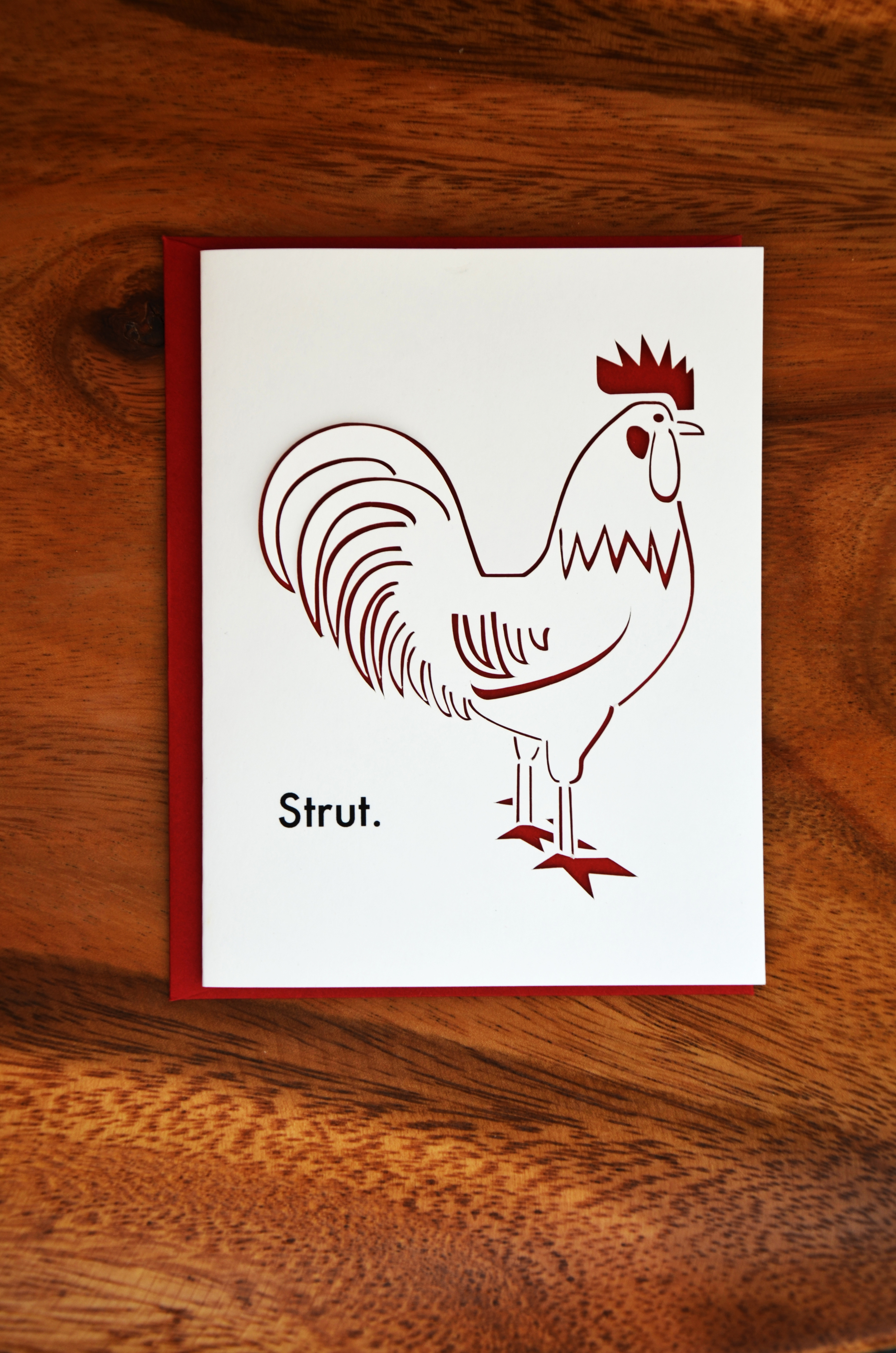 rooster strut | red